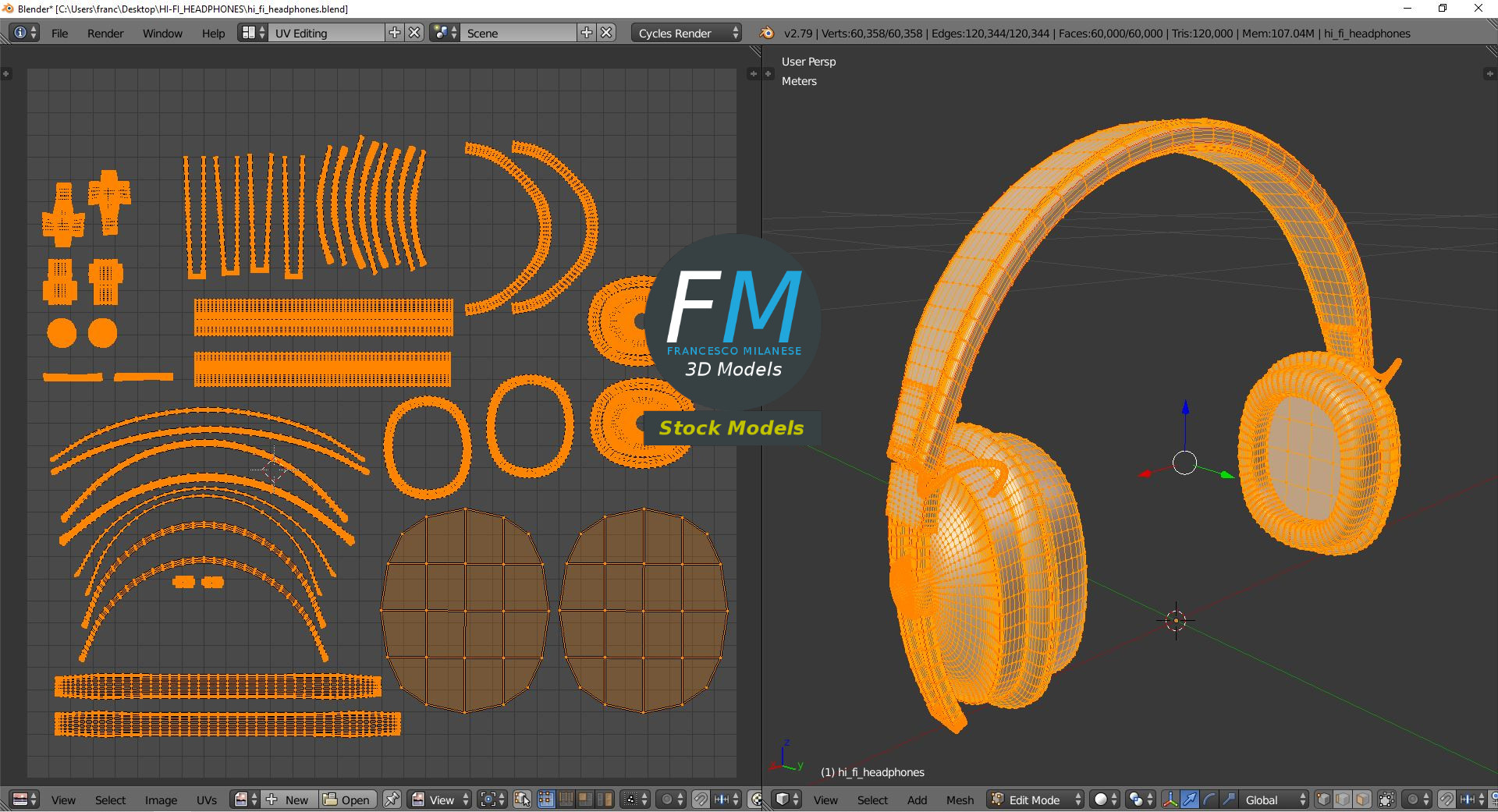 3D-Modell - Hi-Fi Over-Ear-Kopfhörer - 10