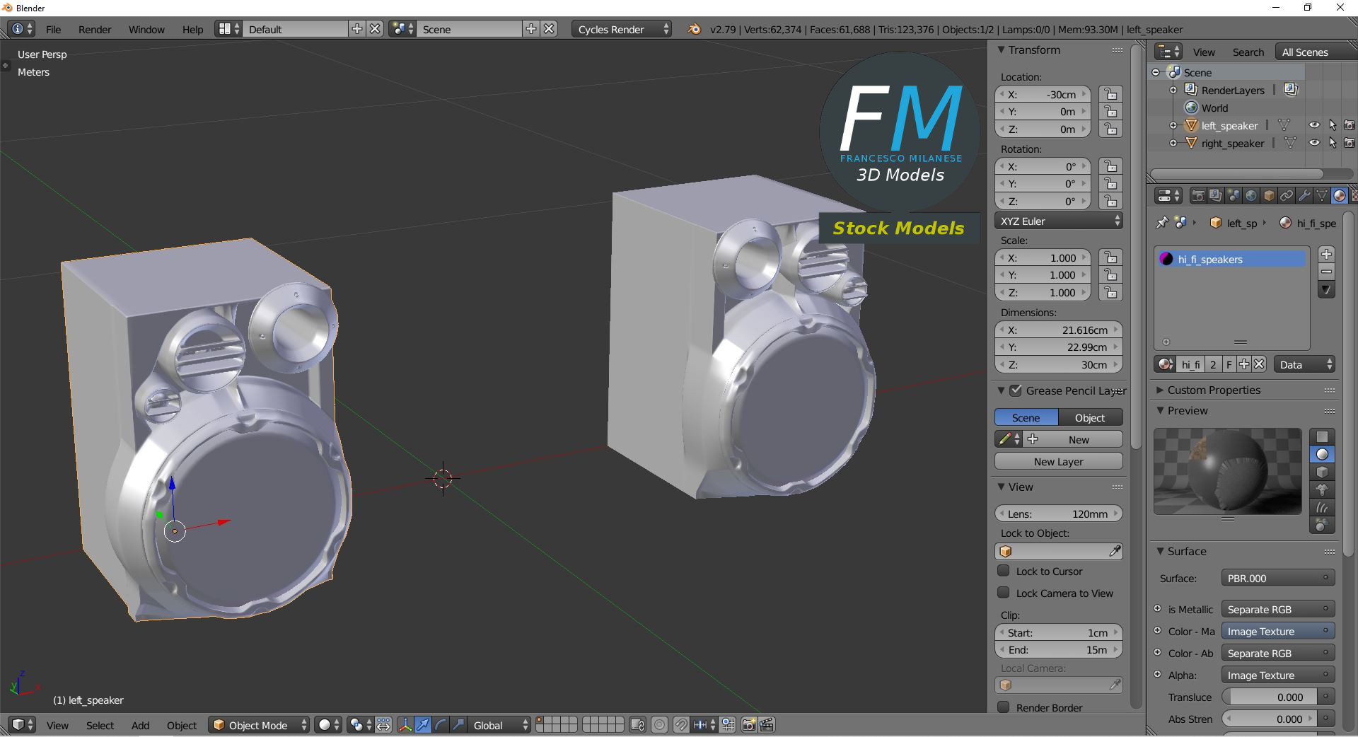 3D-Modell - Hi-Fi-Lautsprecher - 09