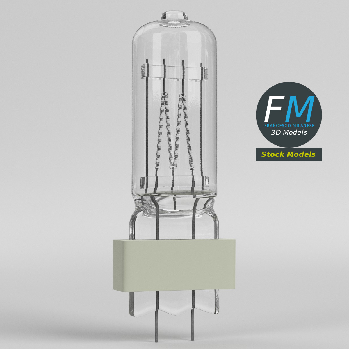 3D-Modell - Hochleistungs-Halogenlampe - 01