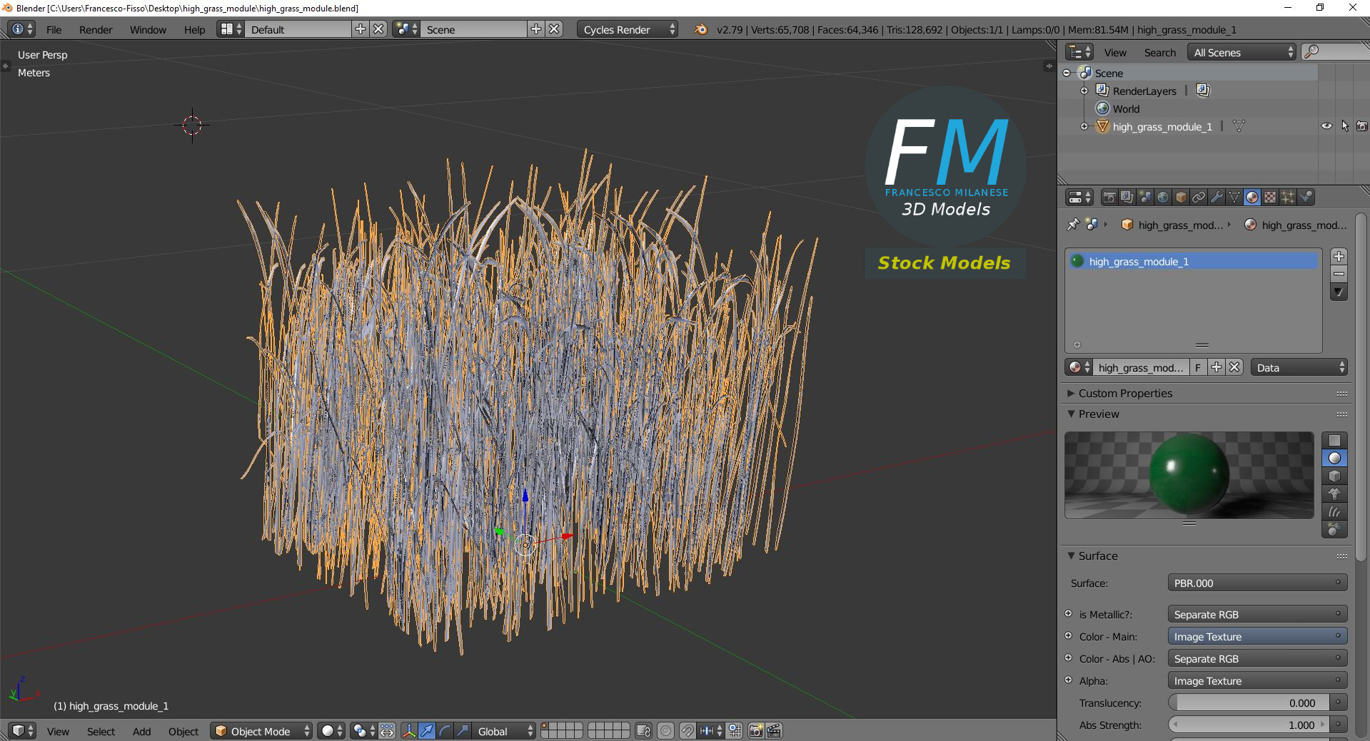 3D-Modell - Hohes Grasmodul - 09