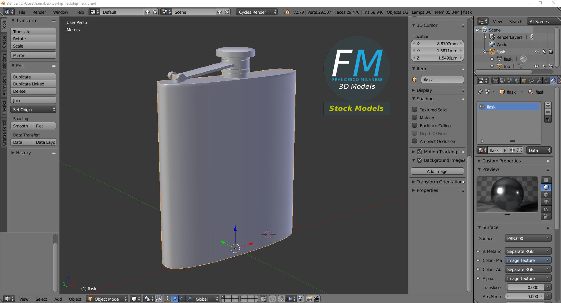 3D-Modell - Flachmann - 09