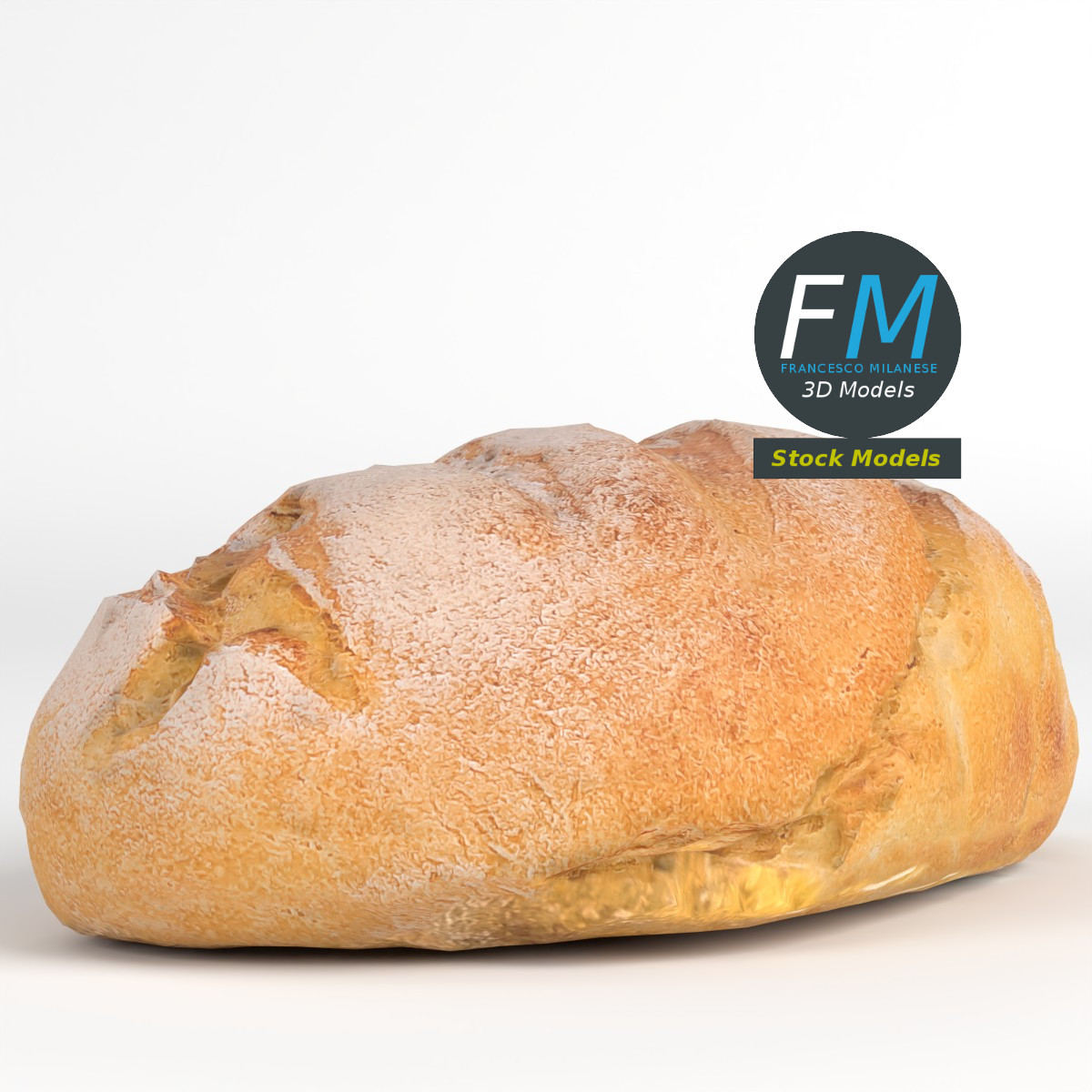 3D-Modell - Hausgemachtes rustikales Brot - 03