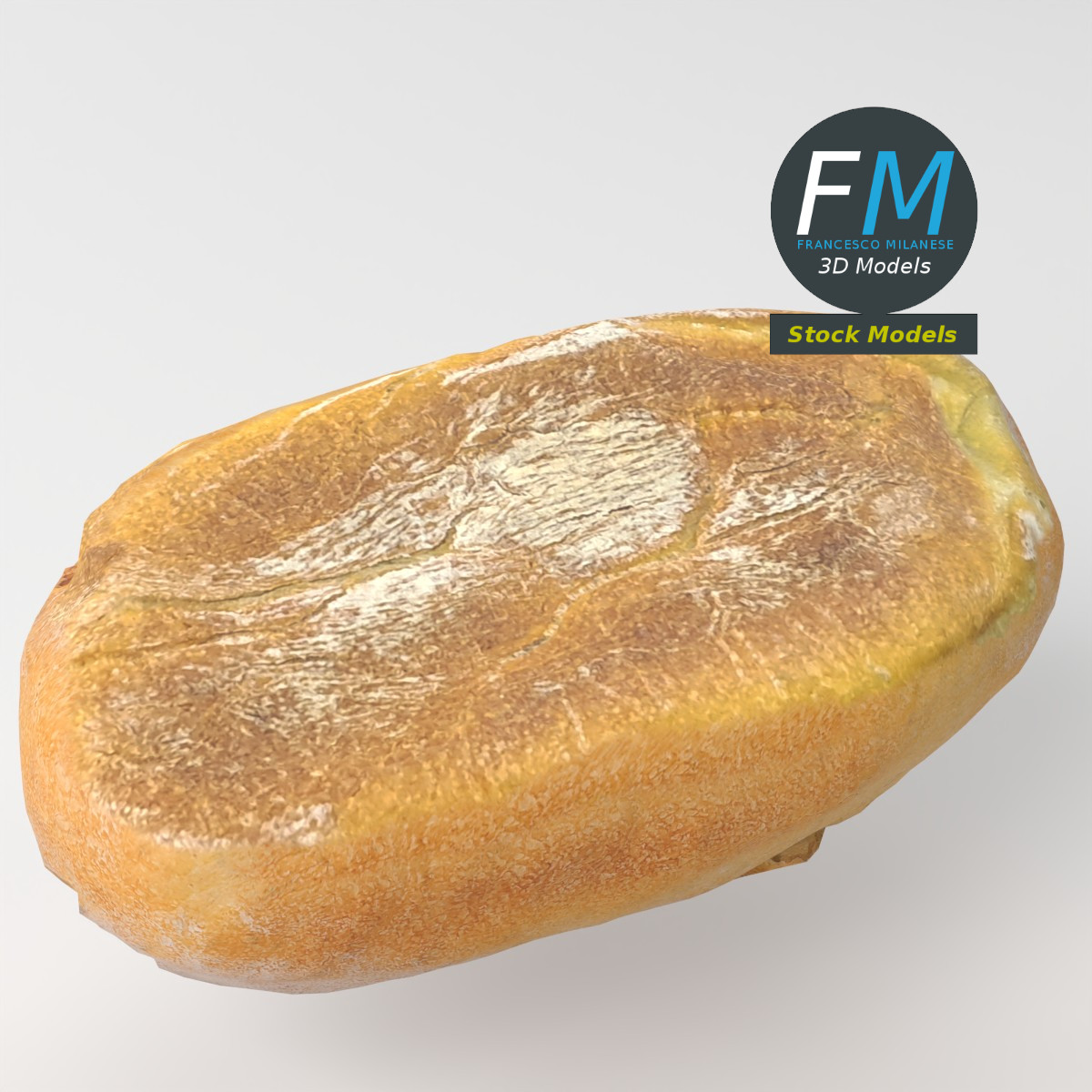 3D-Modell - Hausgemachtes rustikales Brot - 05