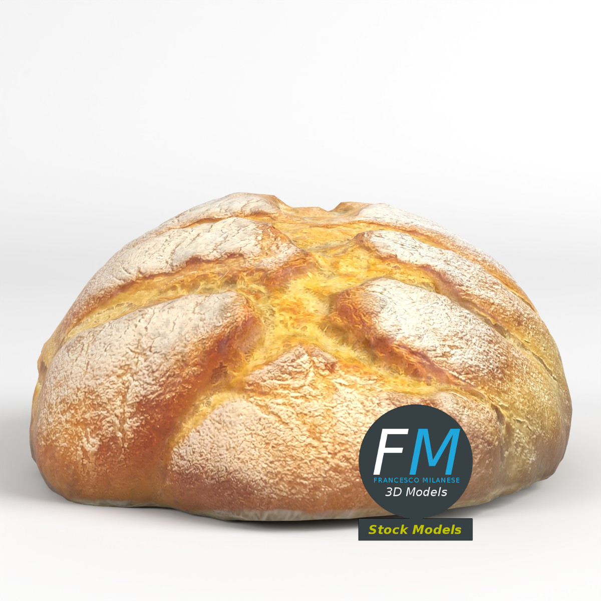 3D-Modell - Hausgemachtes rustikales Brot - 03