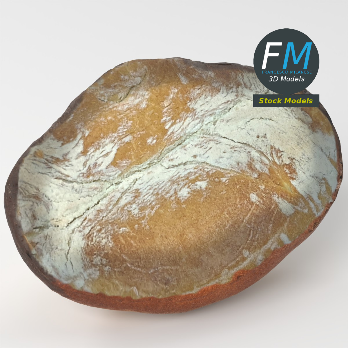 3D-Modell - Hausgemachtes rustikales Brot - 05