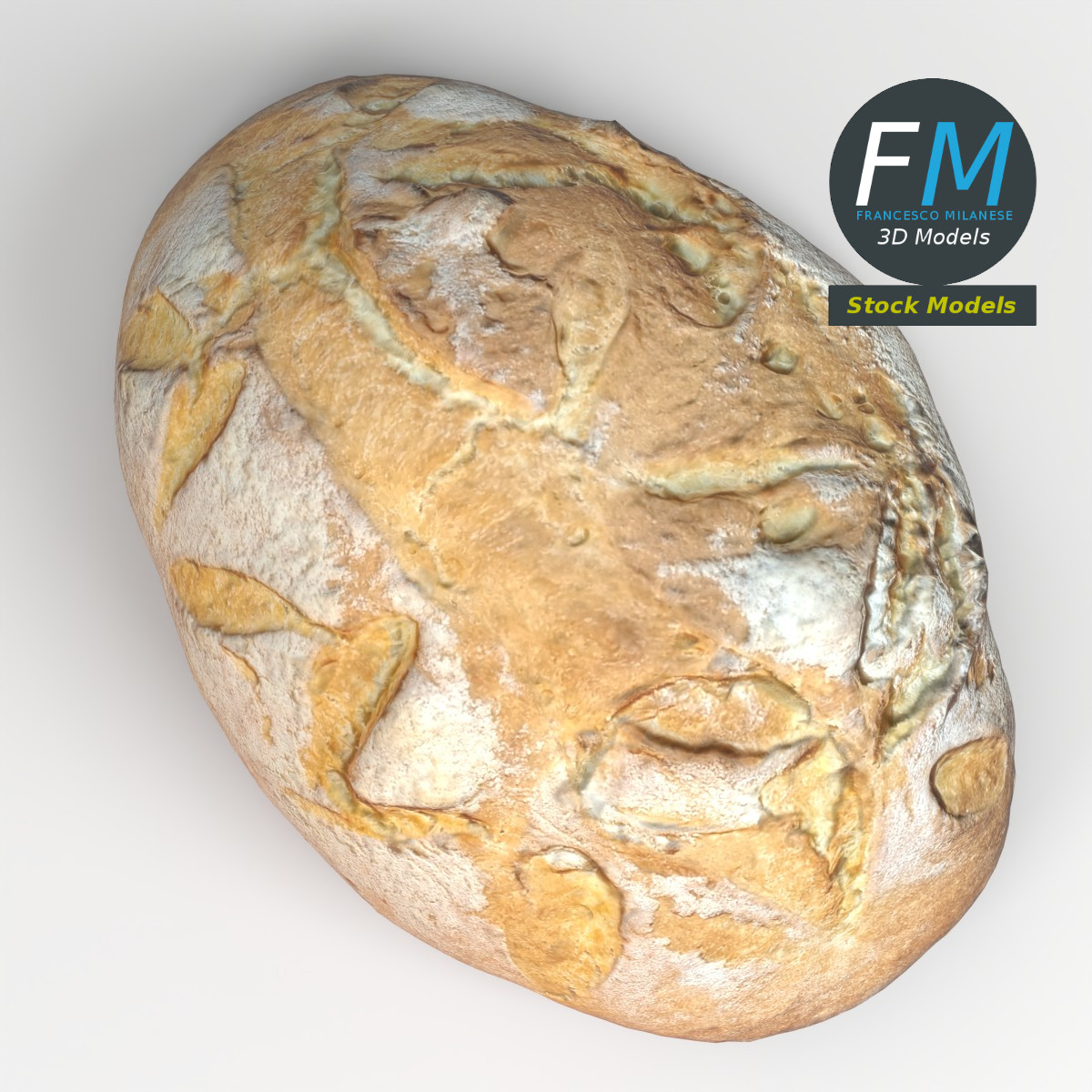 3D-Modell - Hausgemachtes rustikales Brot - 06