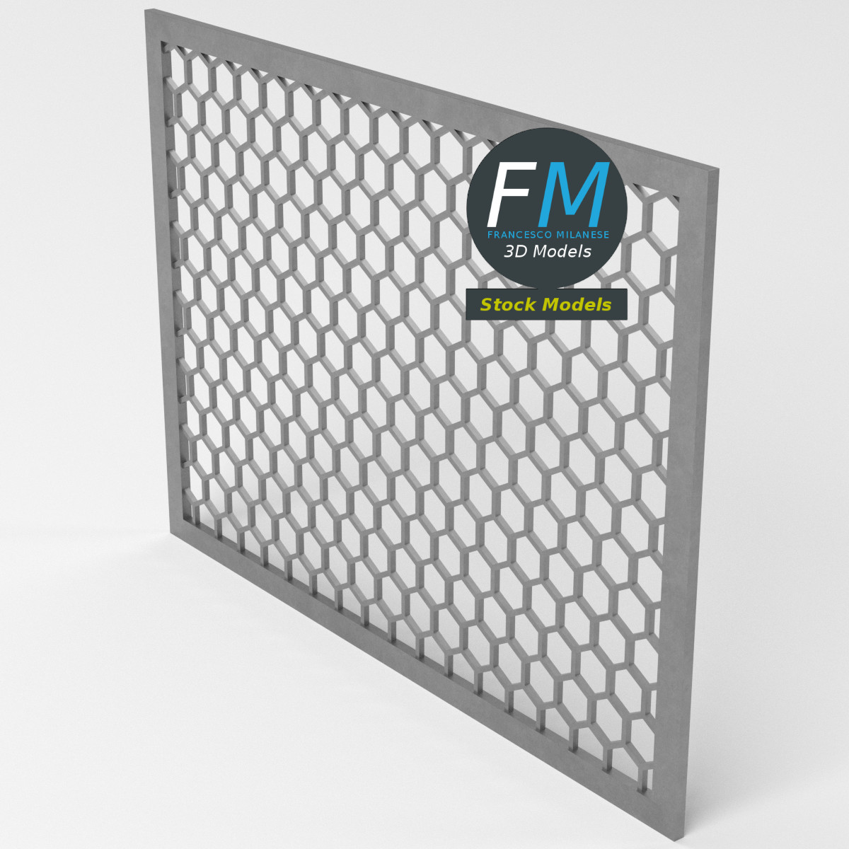 3D-Modell - Wabengitter-Paneel - 05