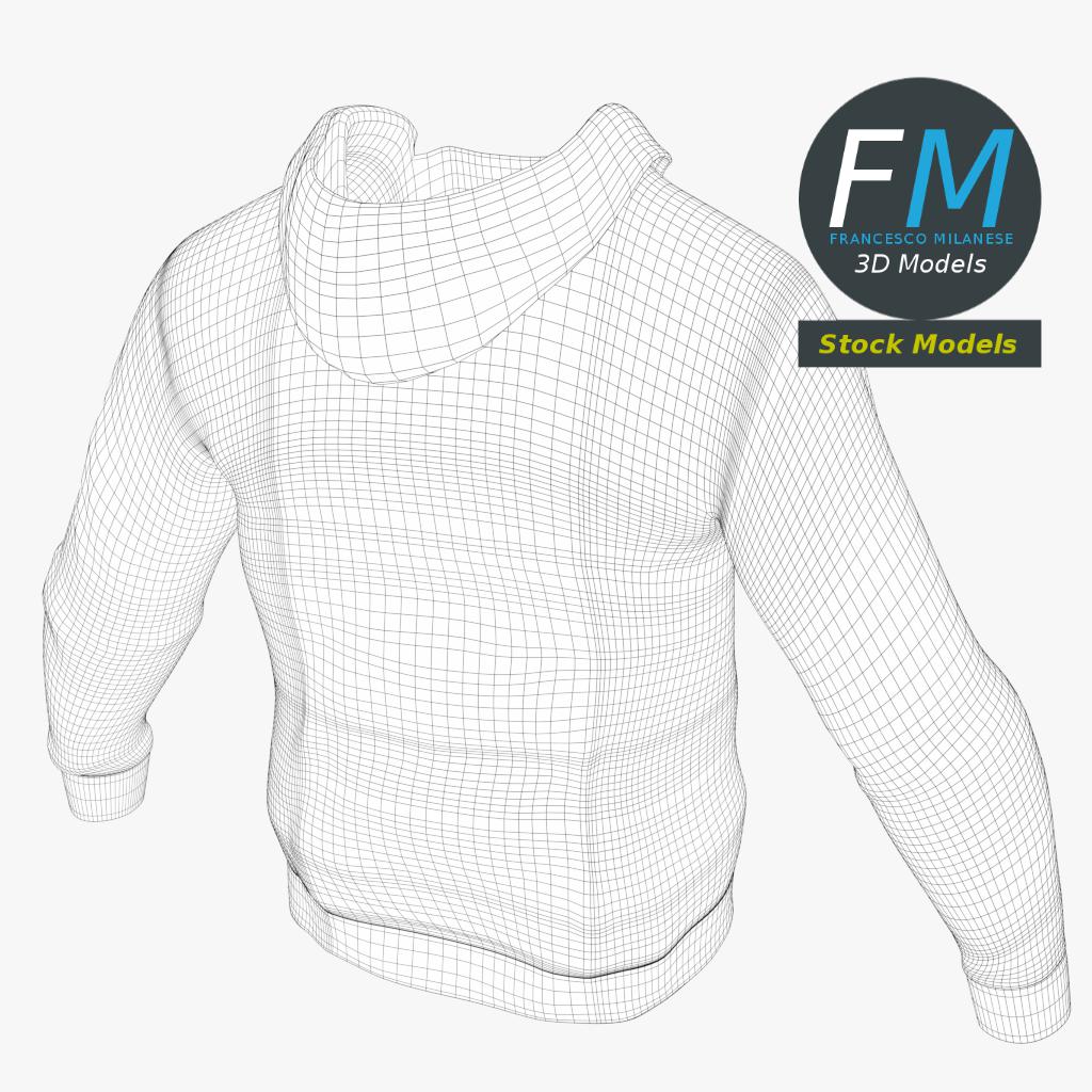 3D-Modell - Kapuzenpullover - 08