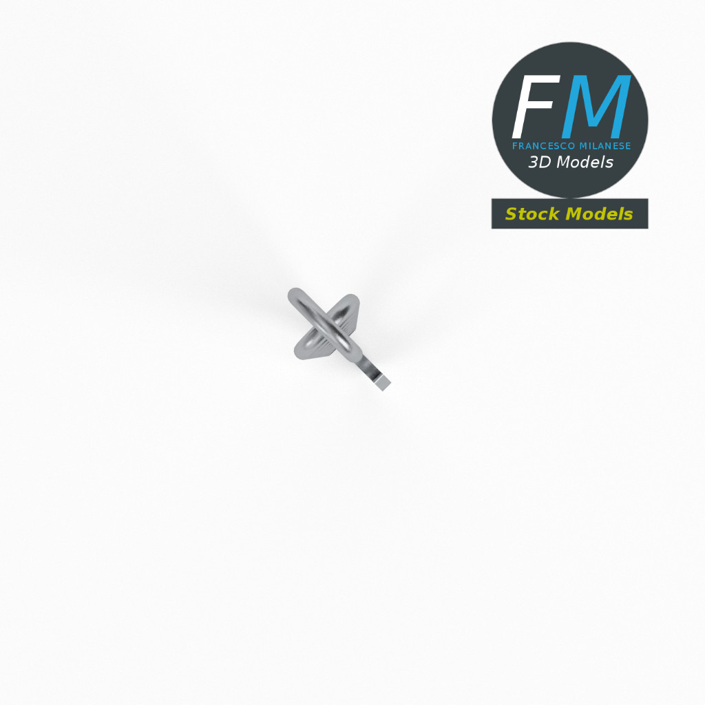 3D-Modell - Haken mit Kette - 06