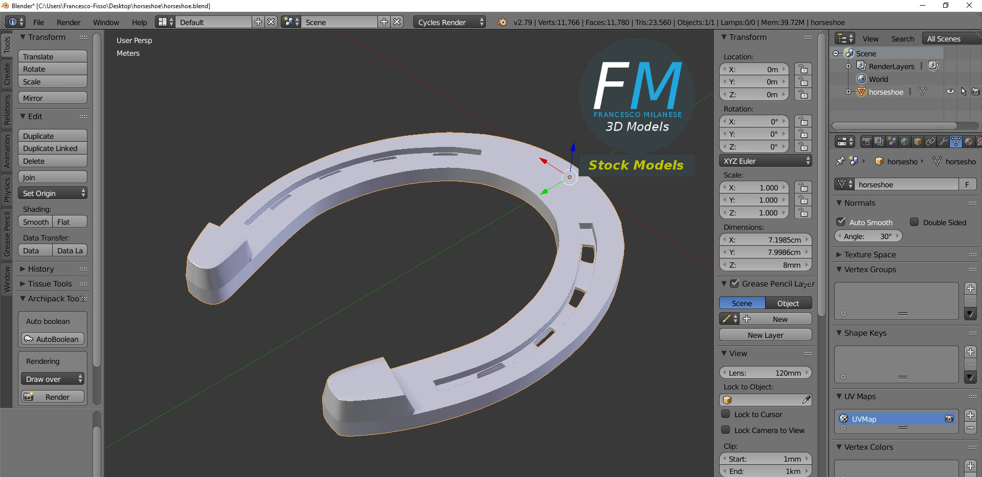 3D-Modell - Hufeisen - 09