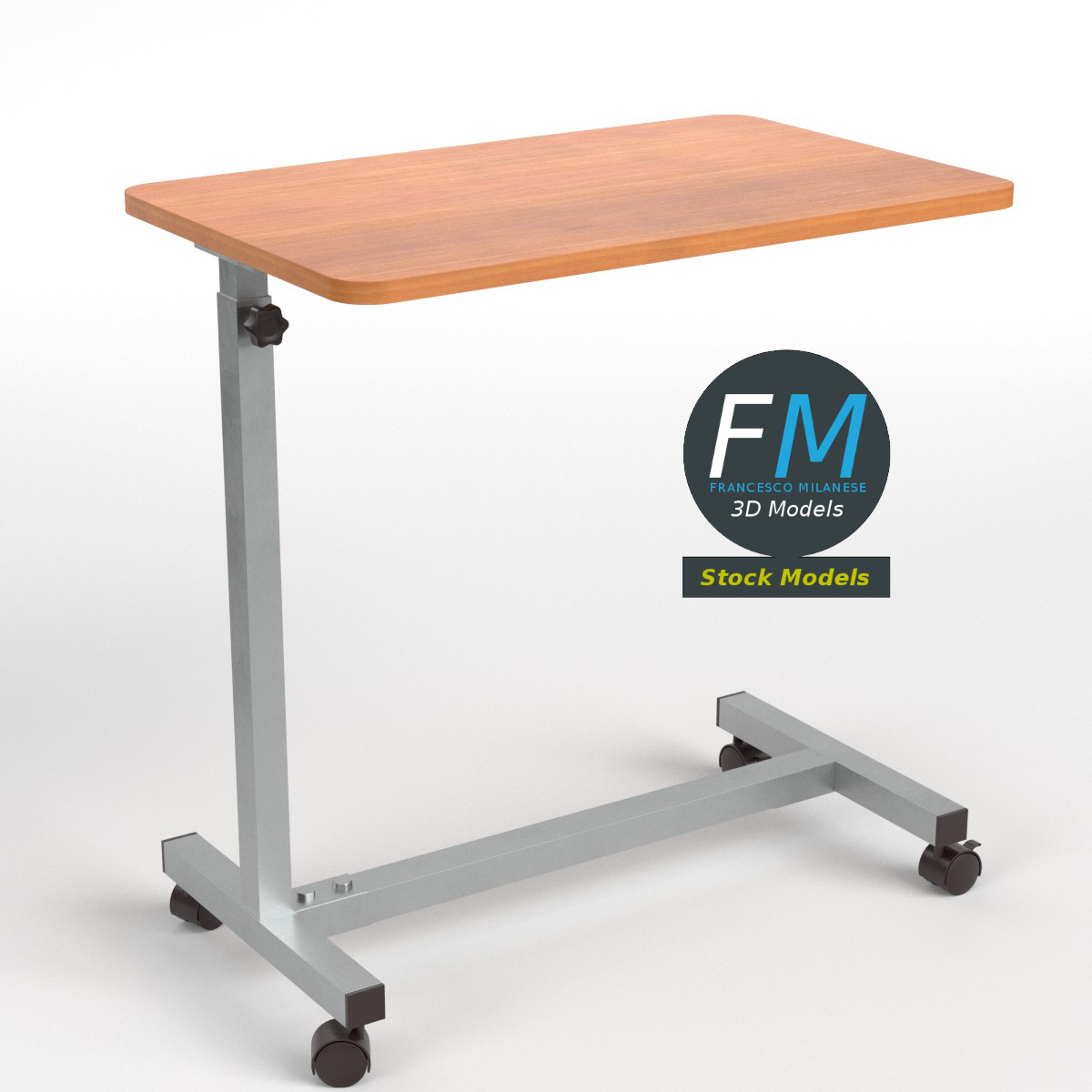 3D-Modell - Krankenhaus-Betttisch - 01
