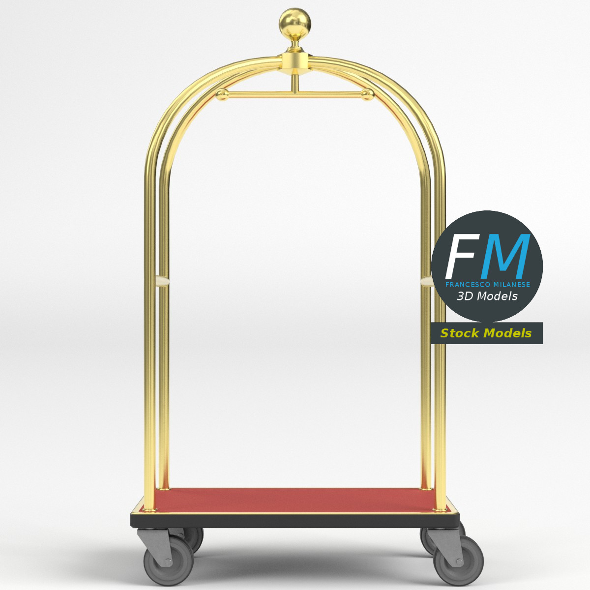 3D-Modell - Hotel-Gepäckwagen - 03