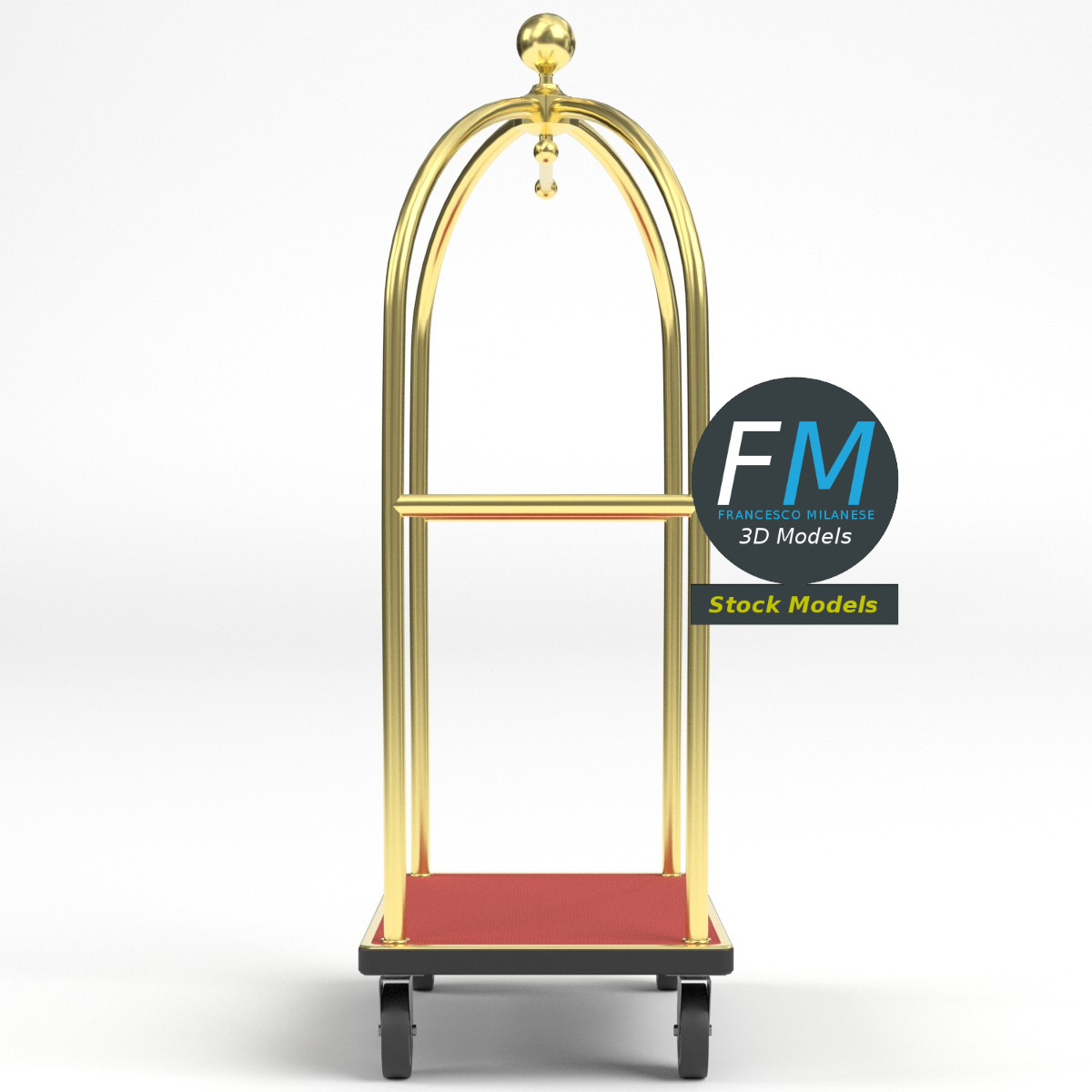 3D-Modell - Hotel-Gepäckwagen - 04