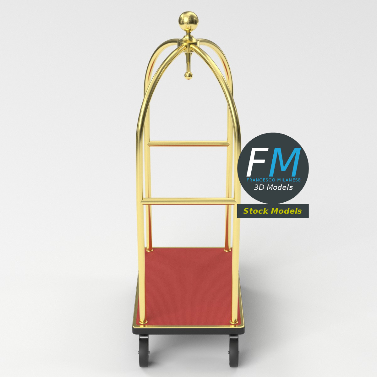 3D-Modell - Hotel-Gepäckwagen - 05