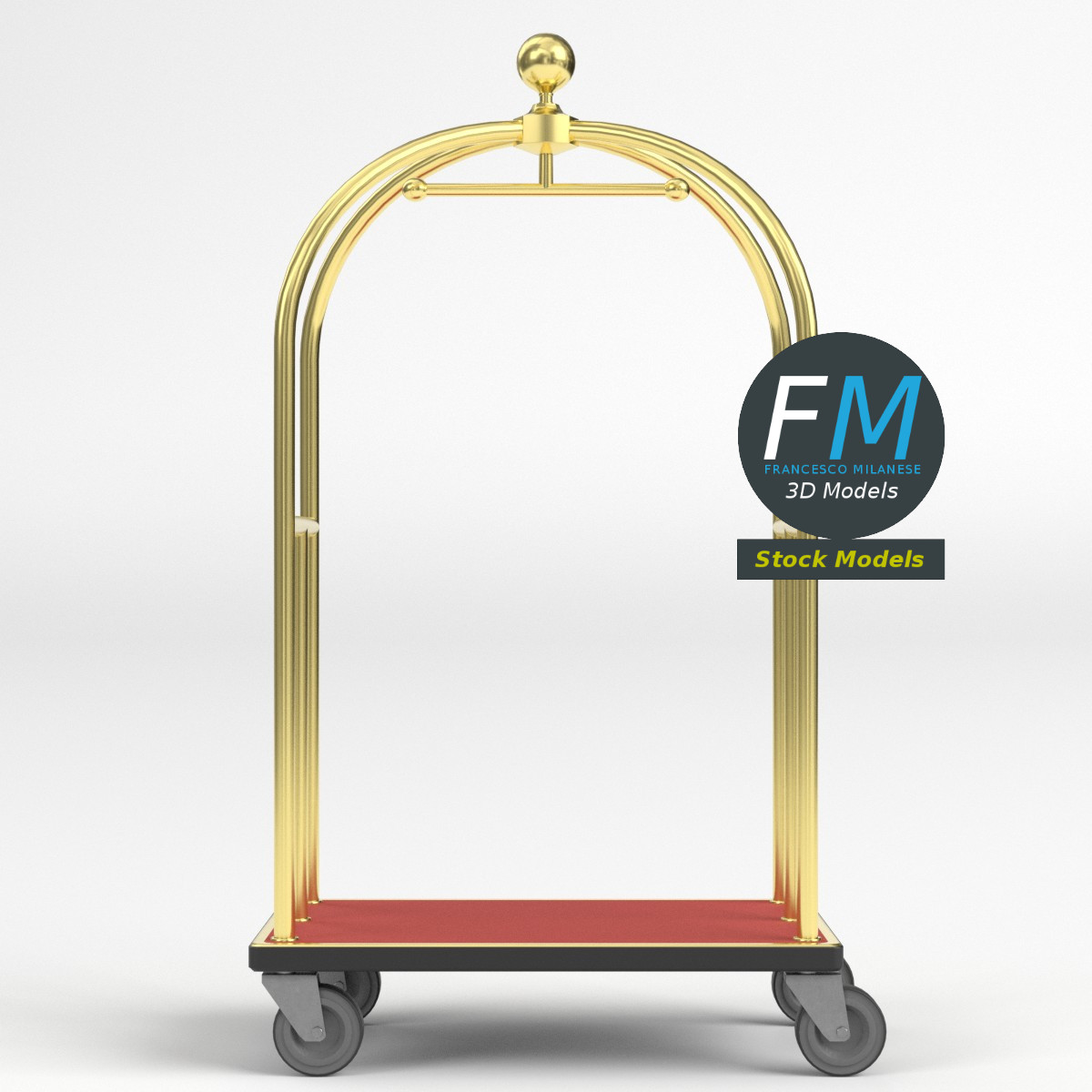 3D-Modell - Hotel-Gepäckwagen - 03