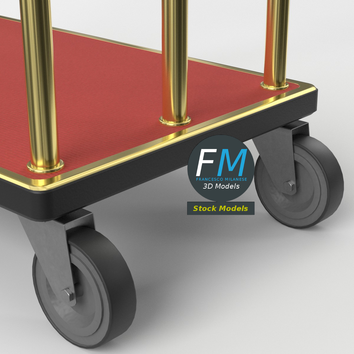 3D-Modell - Hotel-Gepäckwagen - 05