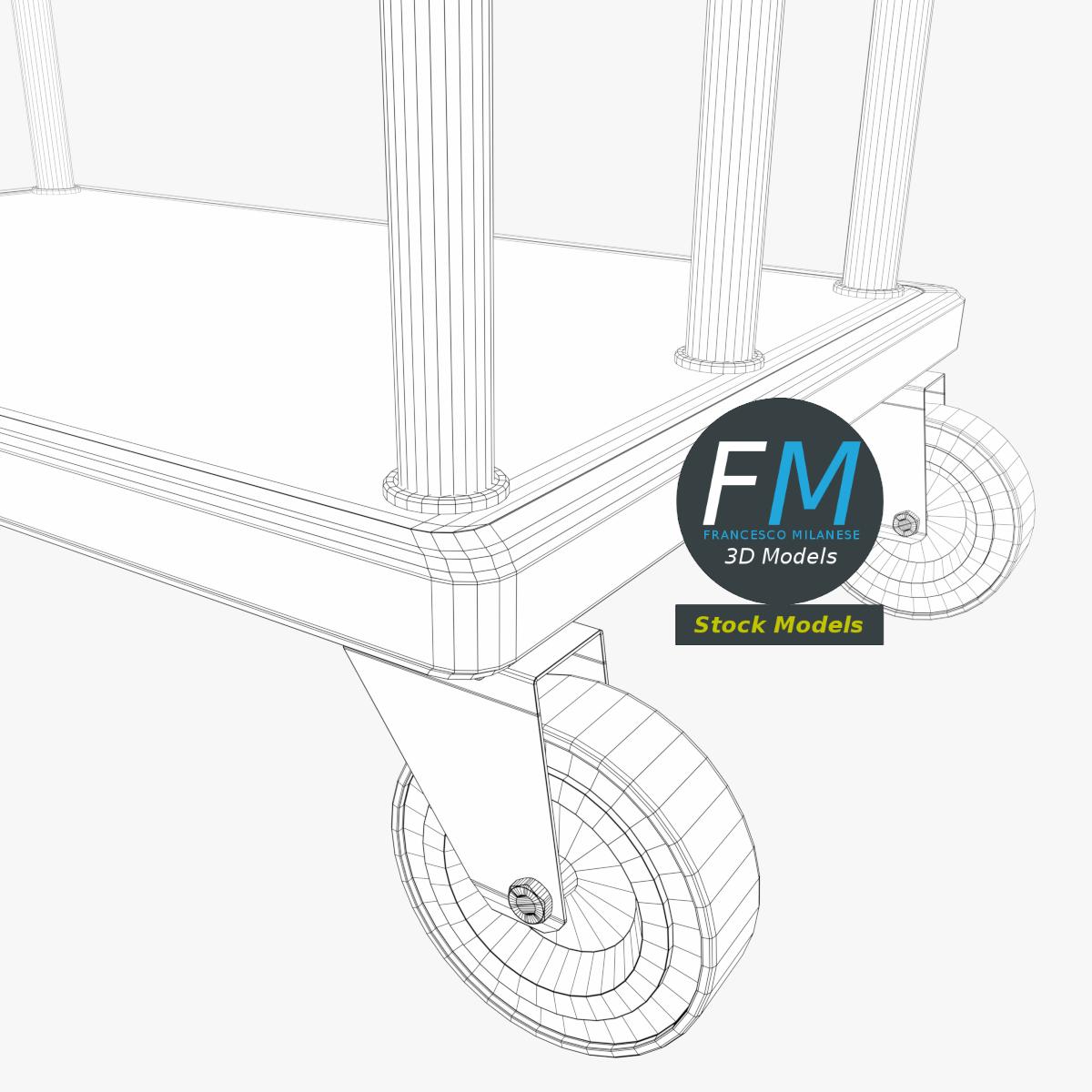 3D-Modell - Hotel-Gepäckwagen - 08