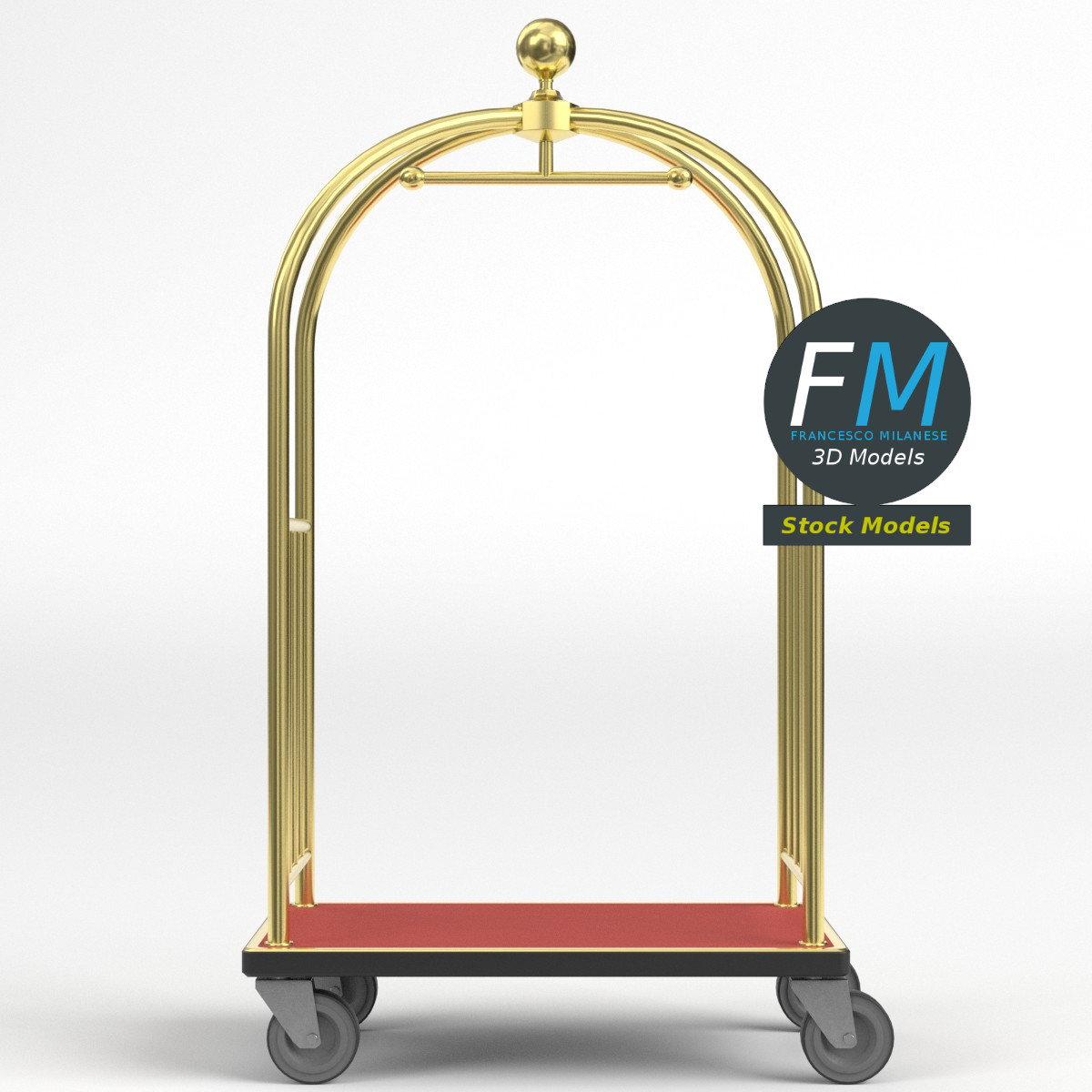 3D-Modell - Hotel-Gepäckwagen - 03