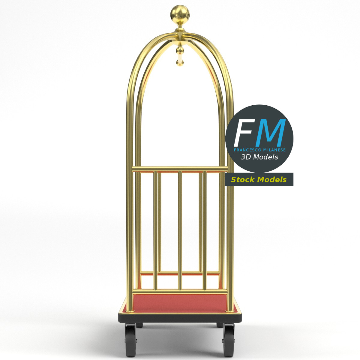 3D-Modell - Hotel-Gepäckwagen - 04