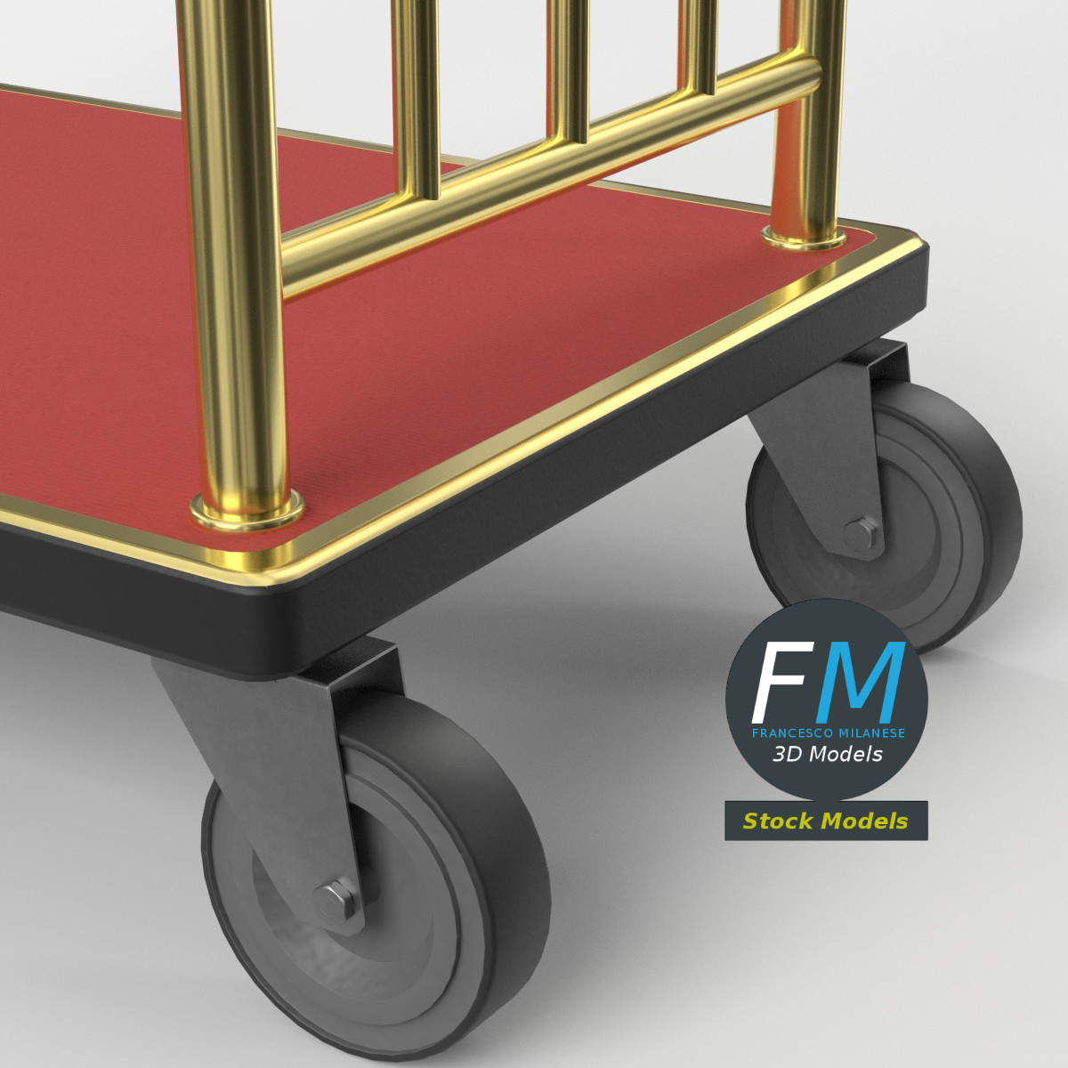 3D-Modell - Hotel-Gepäckwagen - 05
