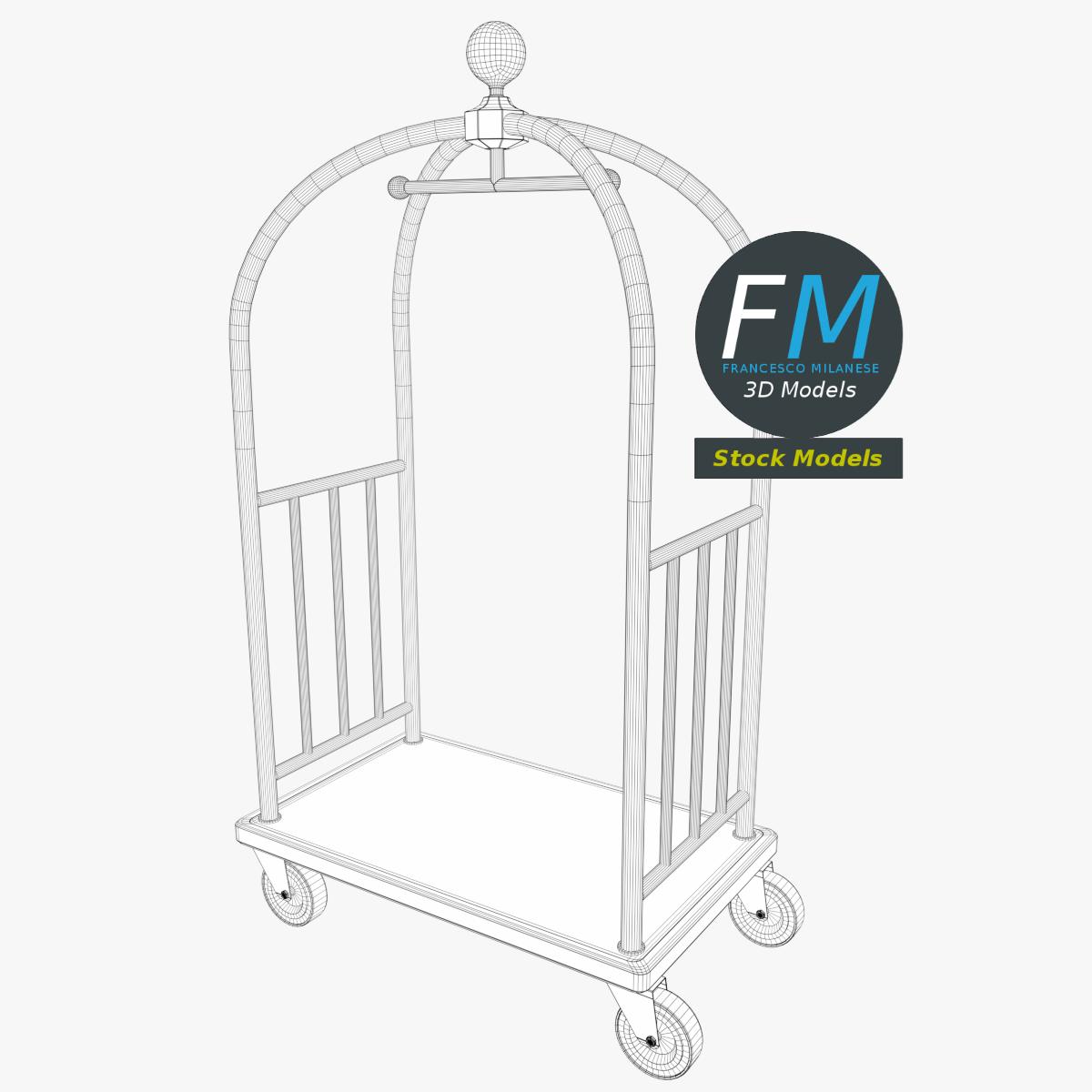 3D-Modell - Hotel-Gepäckwagen - 07