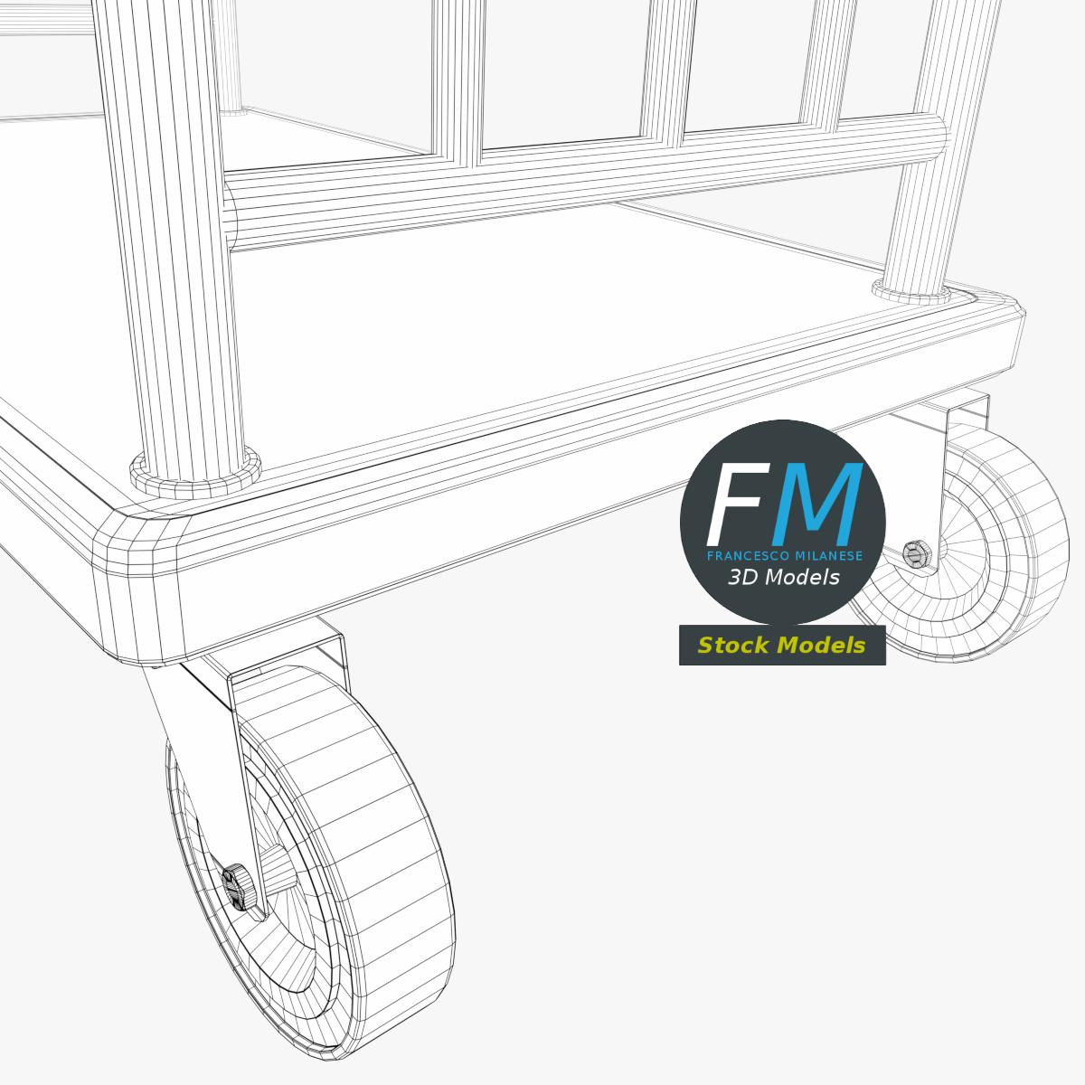 3D-Modell - Hotel-Gepäckwagen - 08