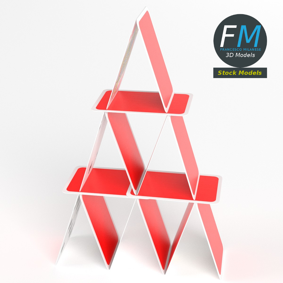 3D-Modell - Kartenhaus - 02