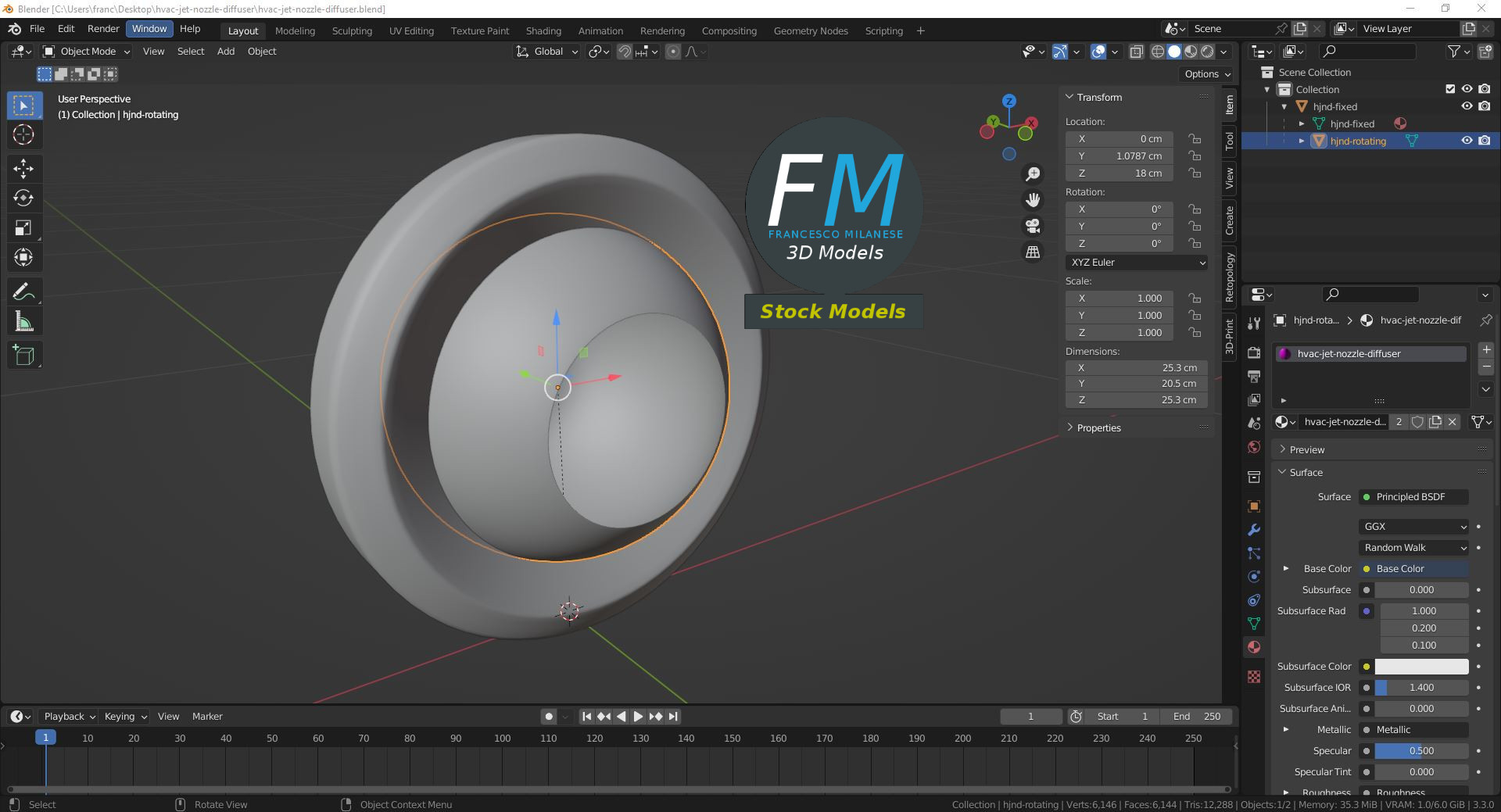 3D-Modell - HVAC-Düsendiffusor - 09