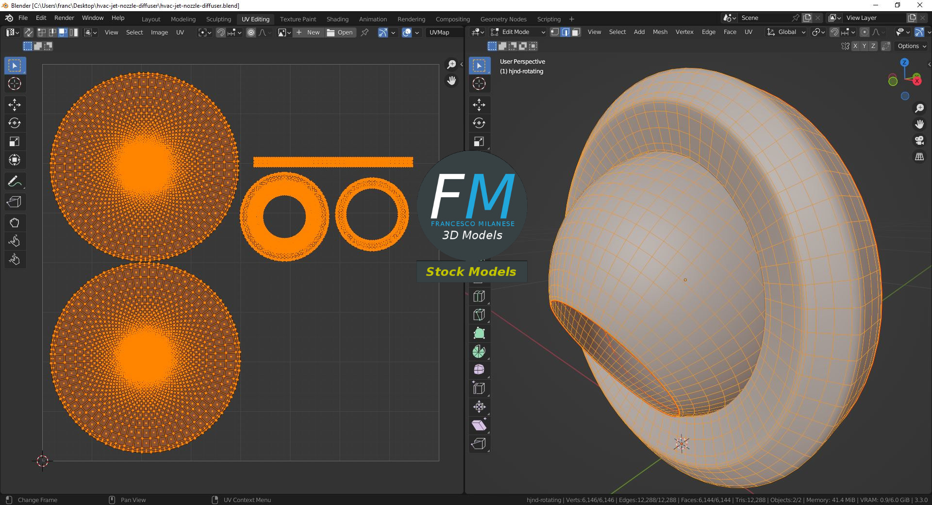 3D-Modell - HVAC-Düsendiffusor - 10