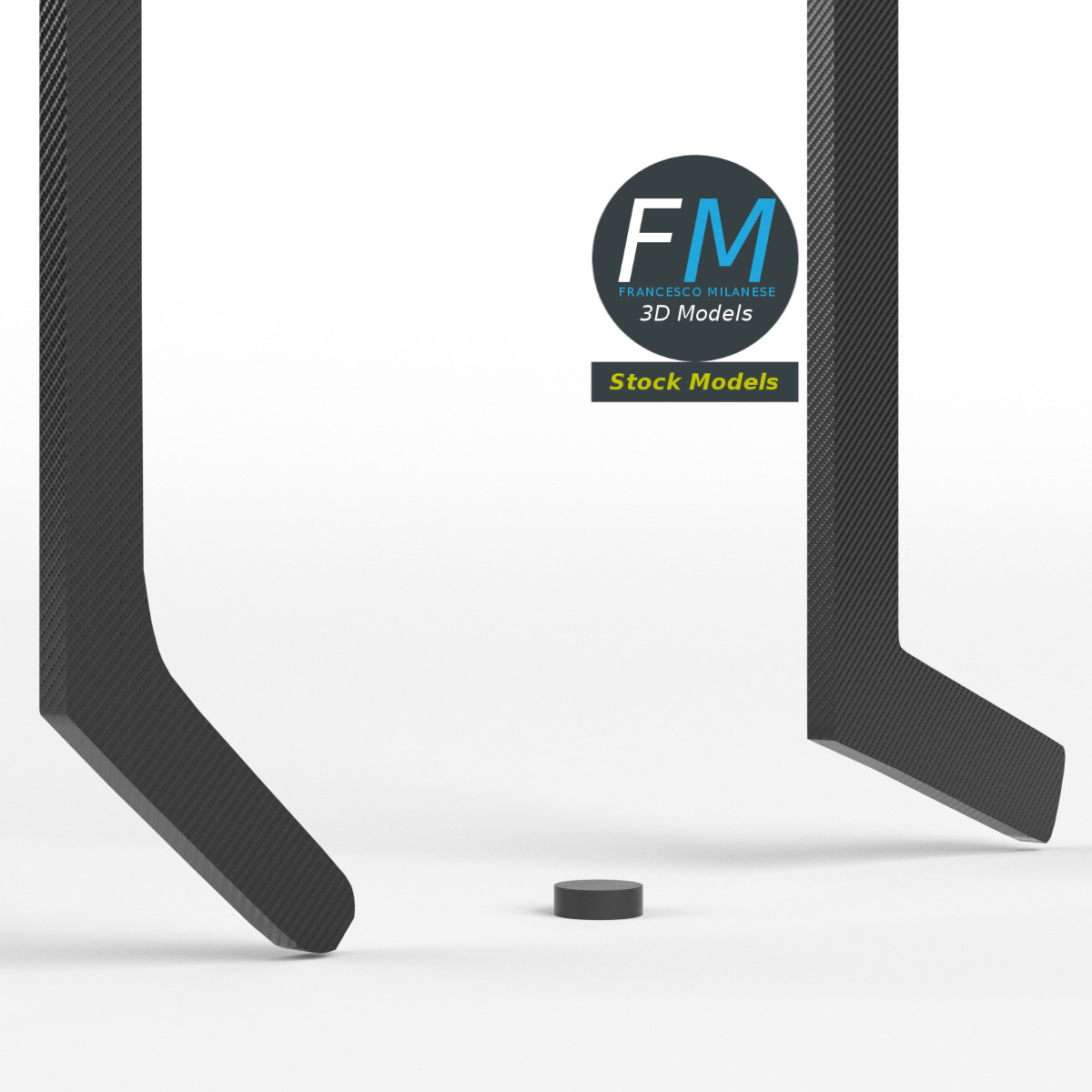 3D-Modell - Eishockeyschläger und Puck - 04