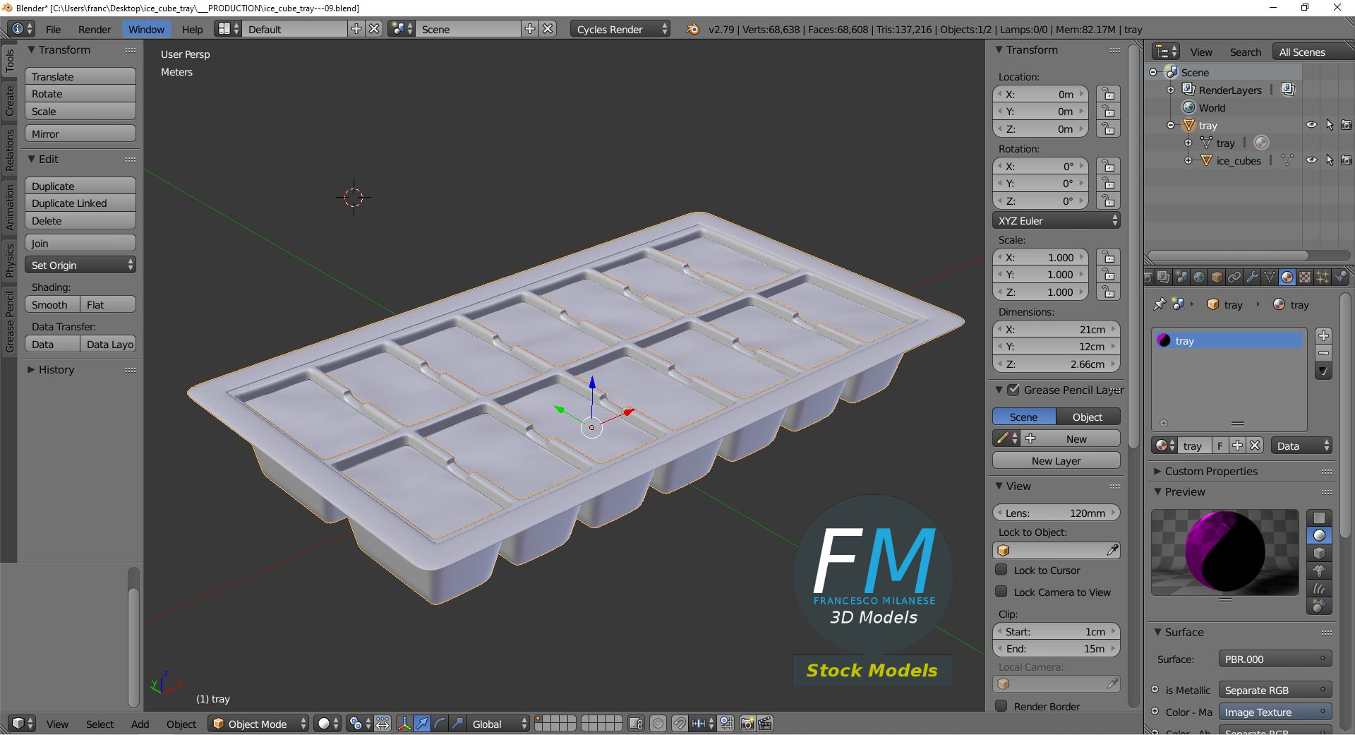 3D-Modell - Eiswürfelform - 09