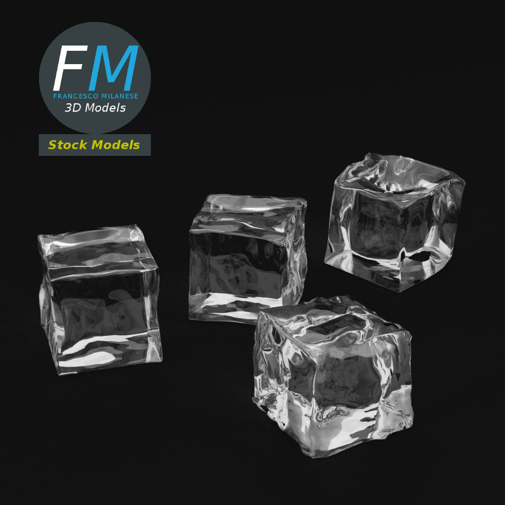 3D-Modell - Eiswürfel - 01