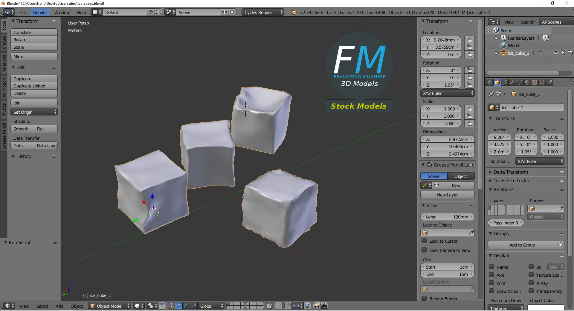 3D-Modell - Eiswürfel - 09