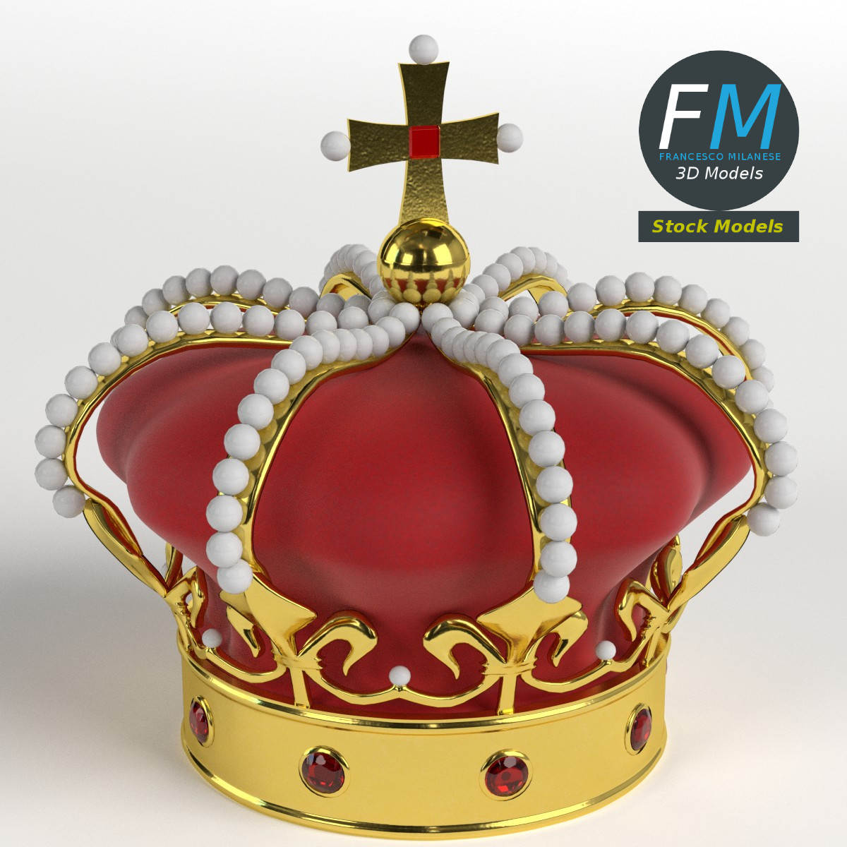3D-Modell - Kaiserkrone mit Reichsapfel und Kreuz - 01