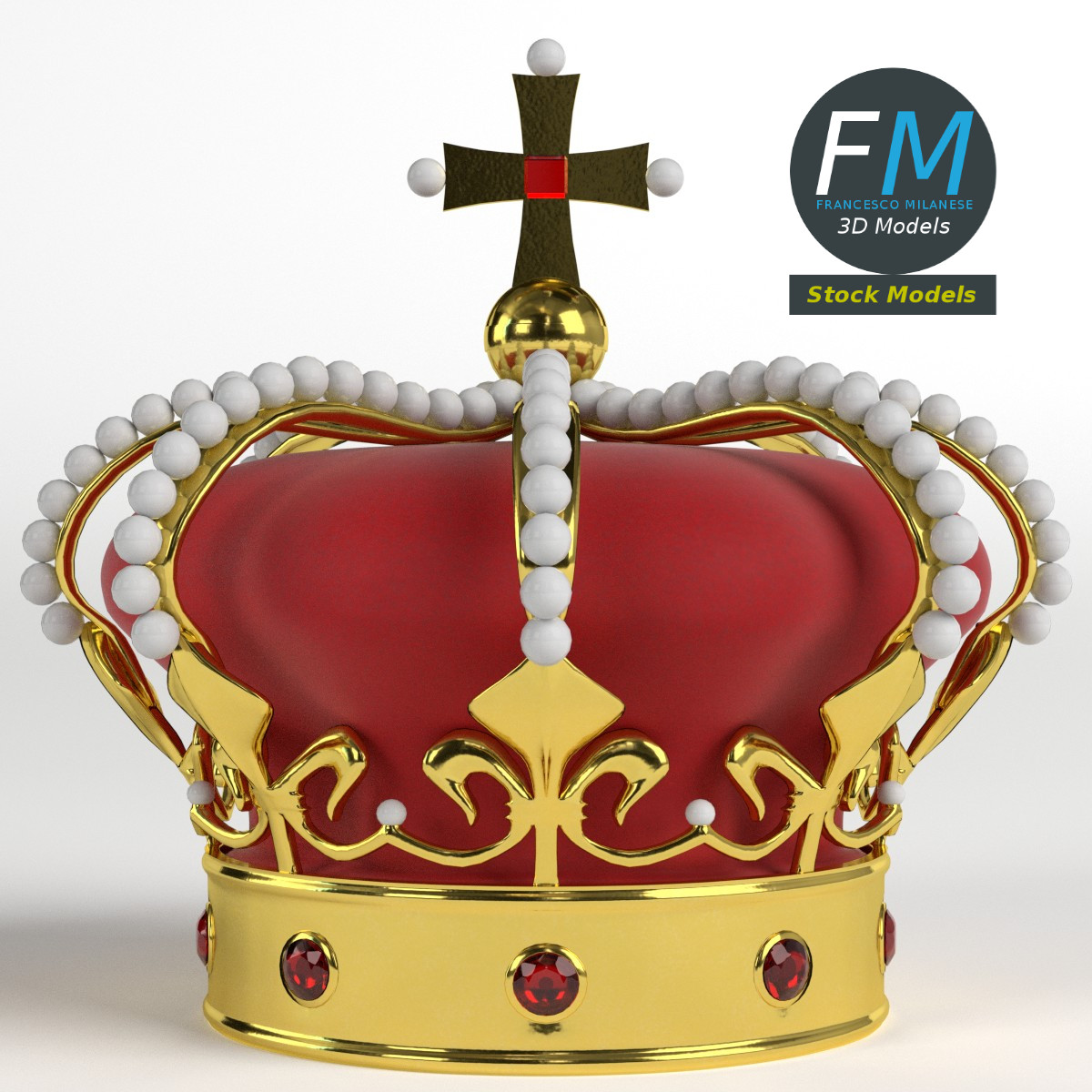 3D-Modell - Kaiserkrone mit Reichsapfel und Kreuz - 03