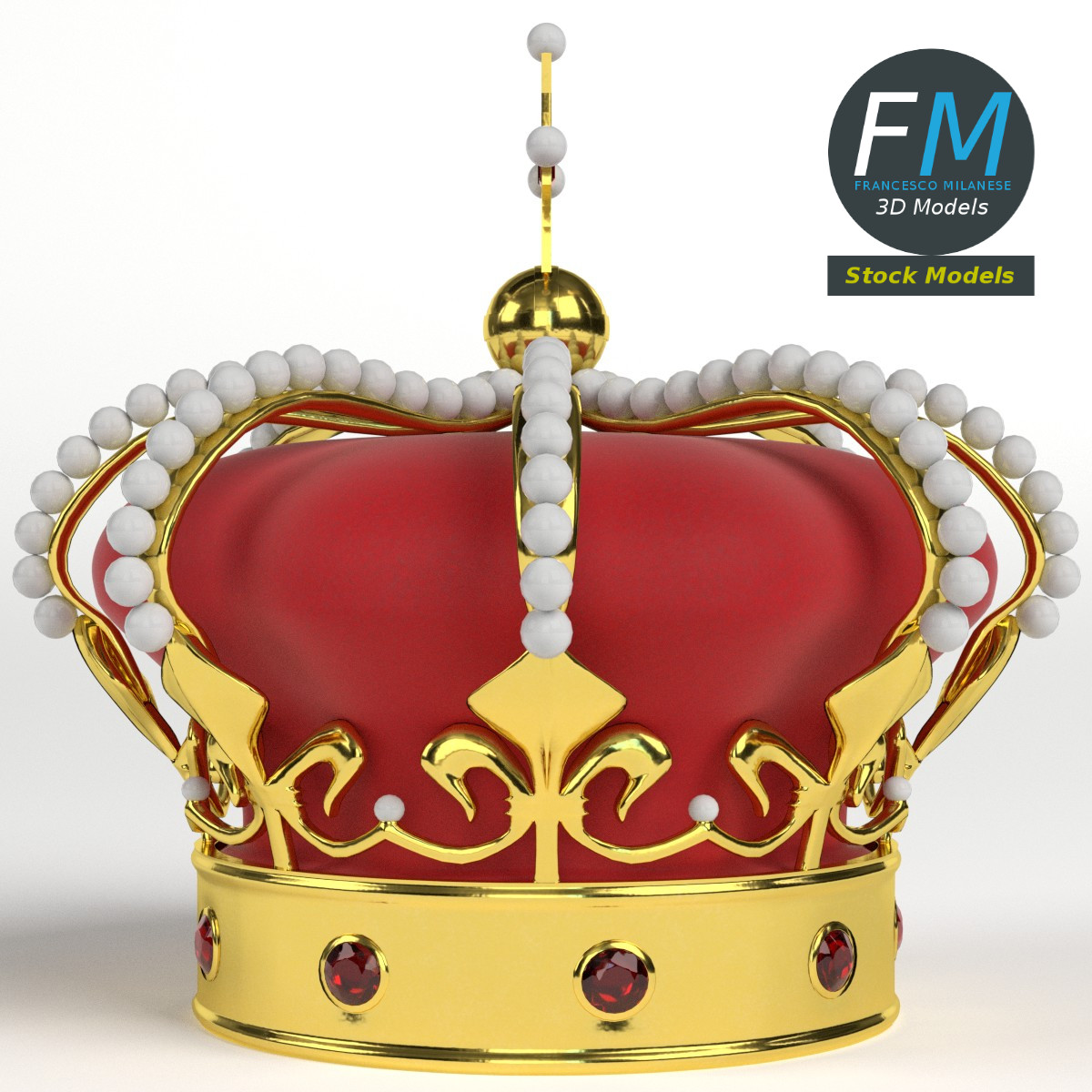 3D-Modell - Kaiserkrone mit Reichsapfel und Kreuz - 04