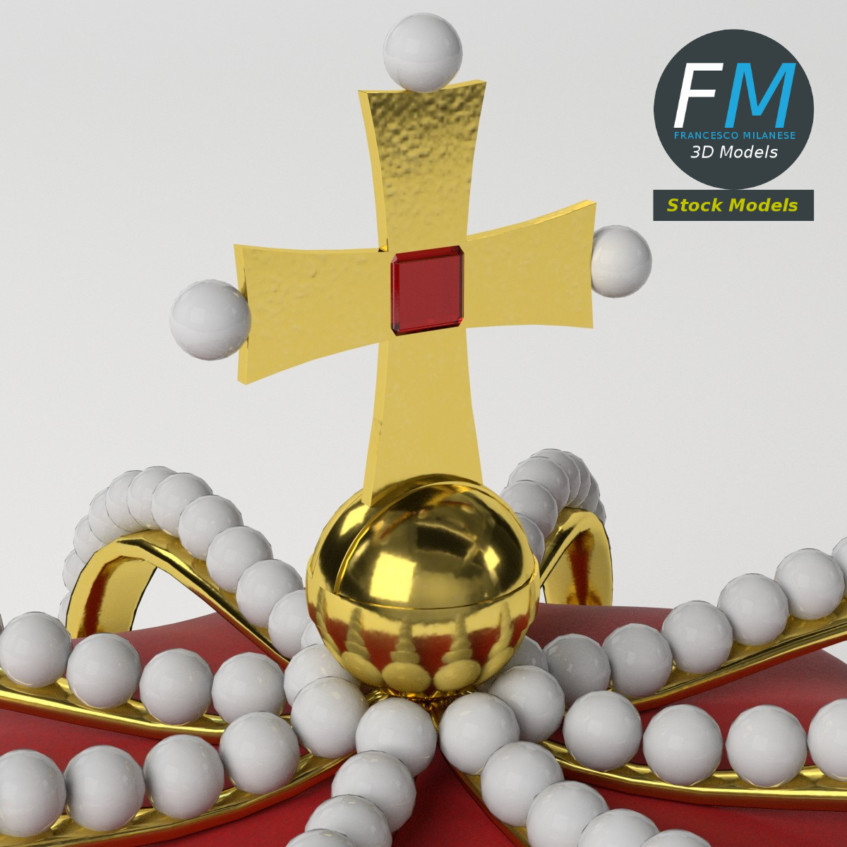 3D-Modell - Kaiserkrone mit Reichsapfel und Kreuz - 05