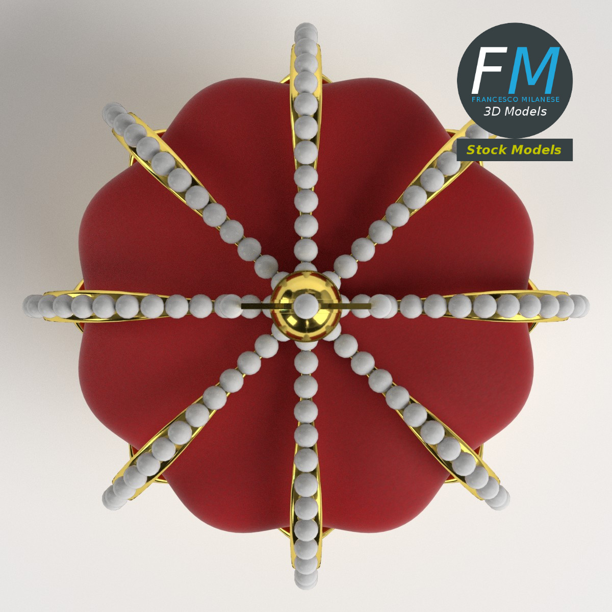 3D-Modell - Kaiserkrone mit Reichsapfel und Kreuz - 06