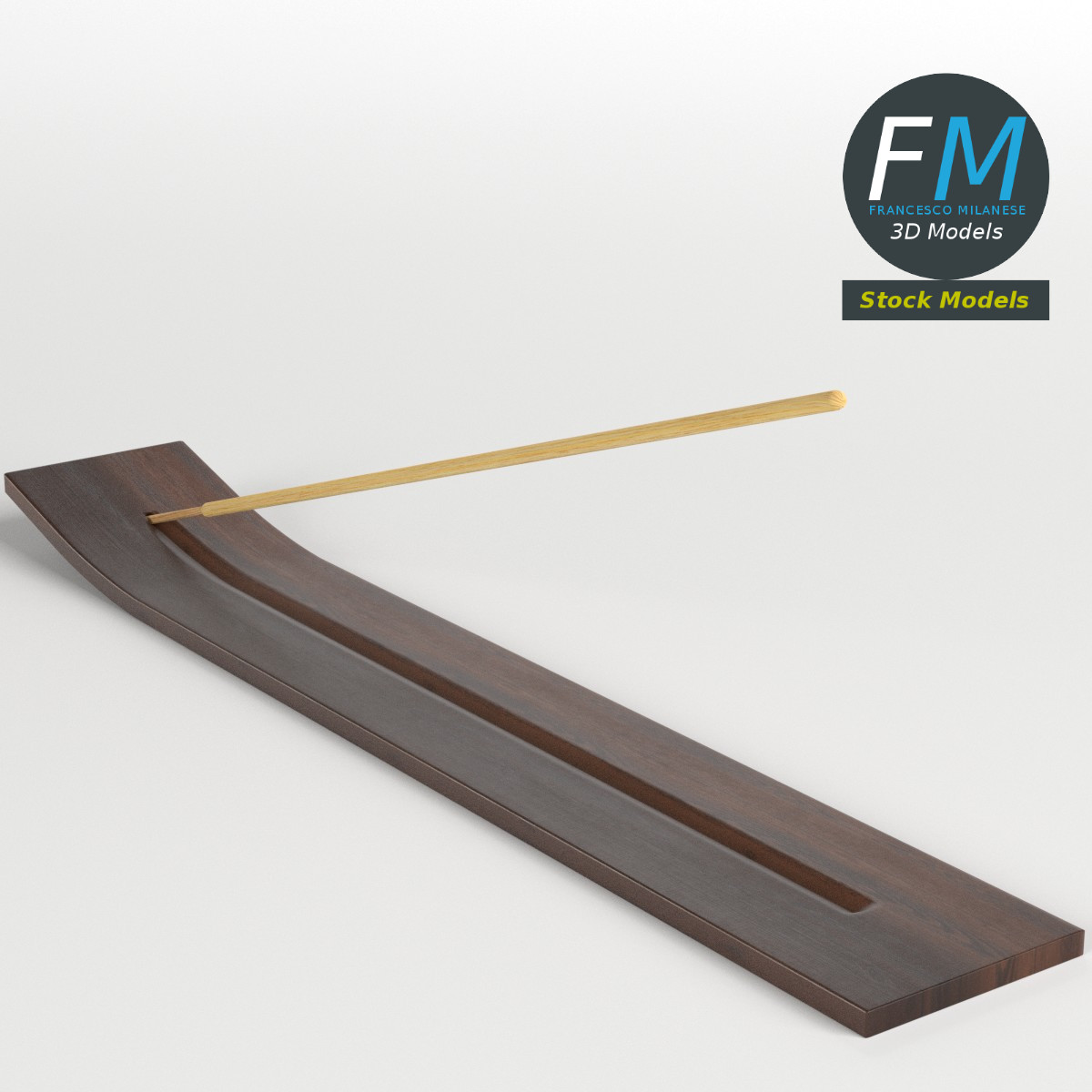 3D-Modell - Räucherstäbchen mit Halter - 01