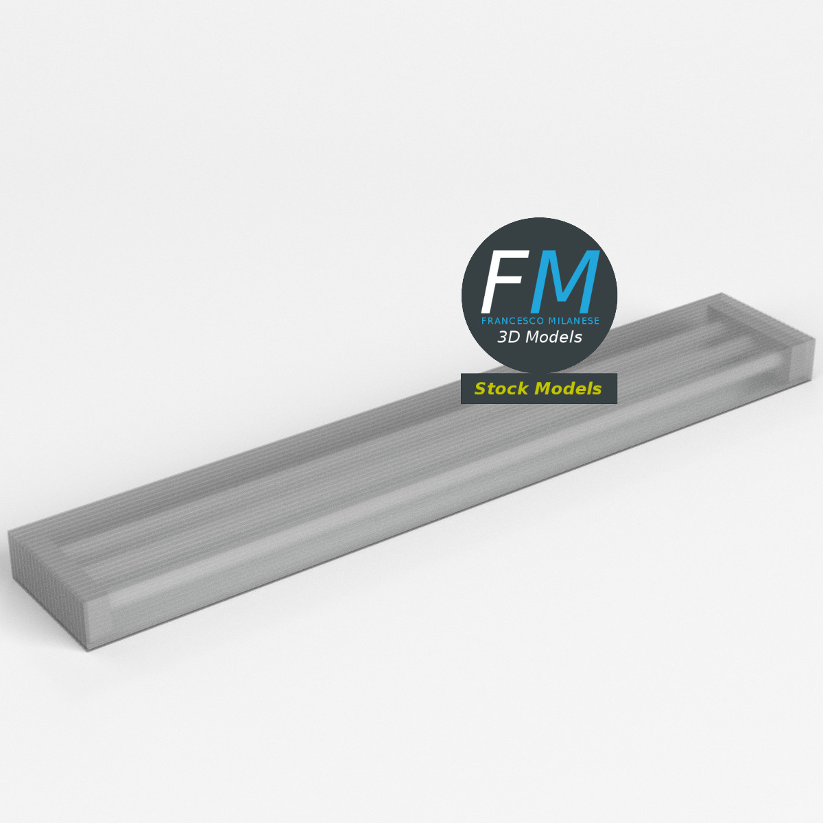 3D-Modell - Alte Industrielle Leuchtstofflampe - 01
