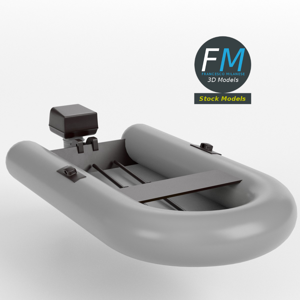 3D-Modell - Basismesh eines Schlauchboots - 01
