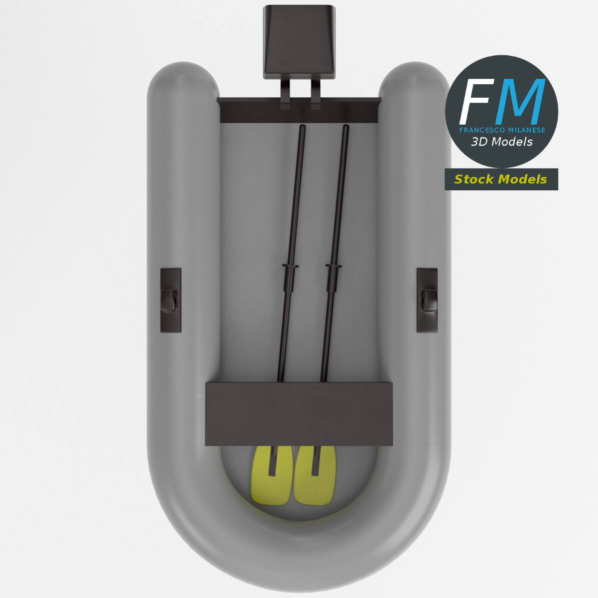 3D-Modell - Basismesh eines Schlauchboots - 06