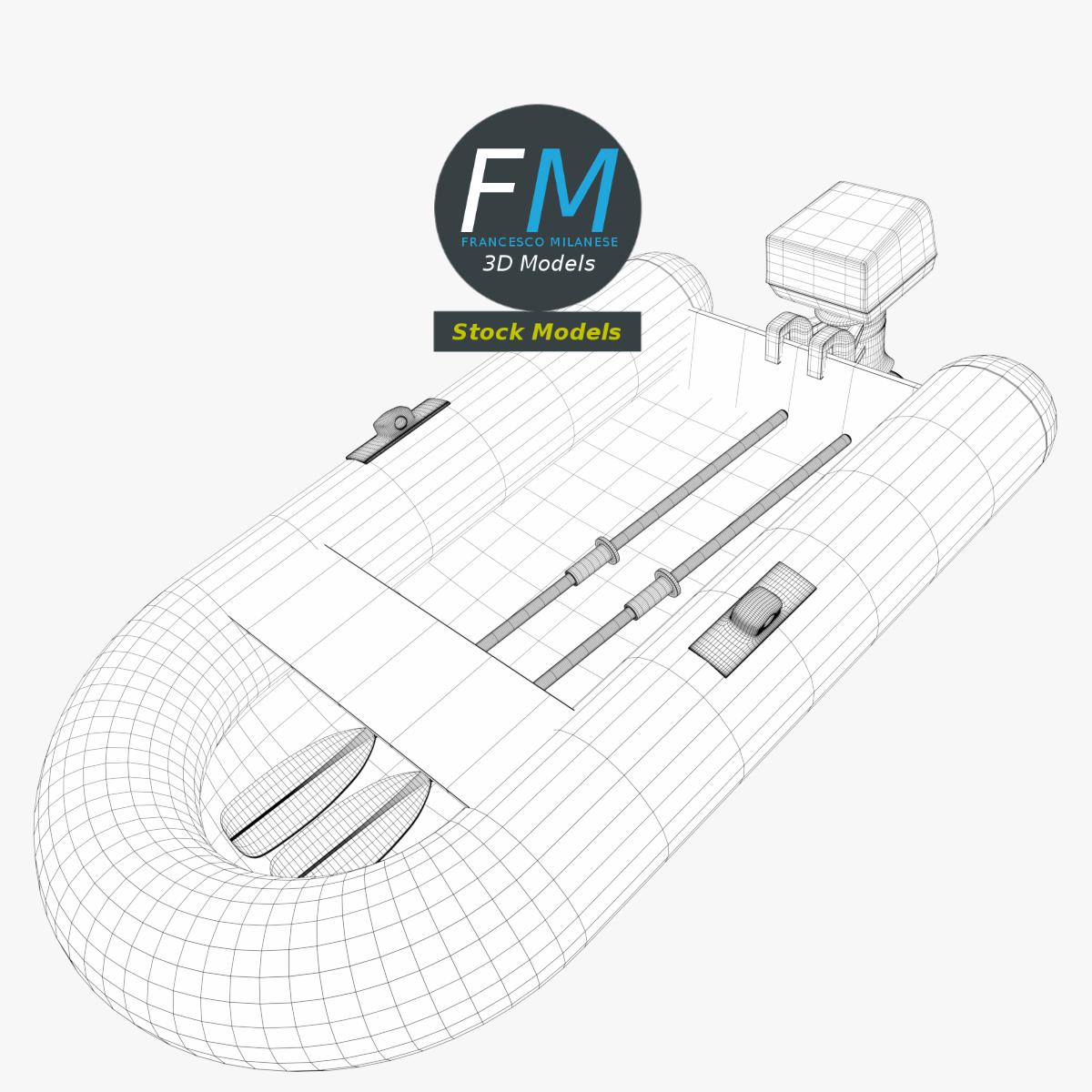 3D-Modell - Basismesh eines Schlauchboots - 07