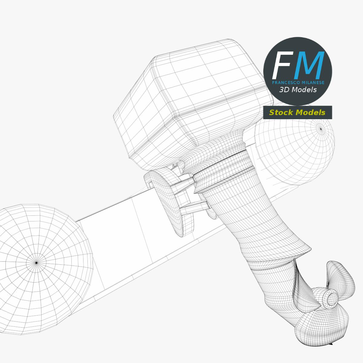 3D-Modell - Basismesh eines Schlauchboots - 08