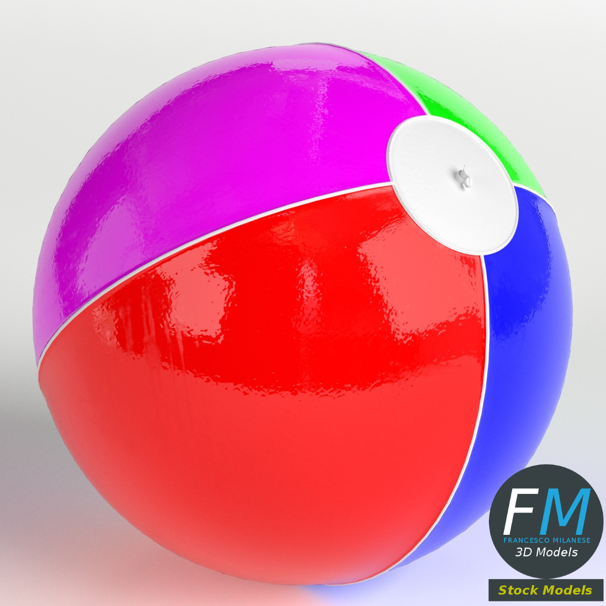 3D-Modell - Aufblasbarer Strandball - 01