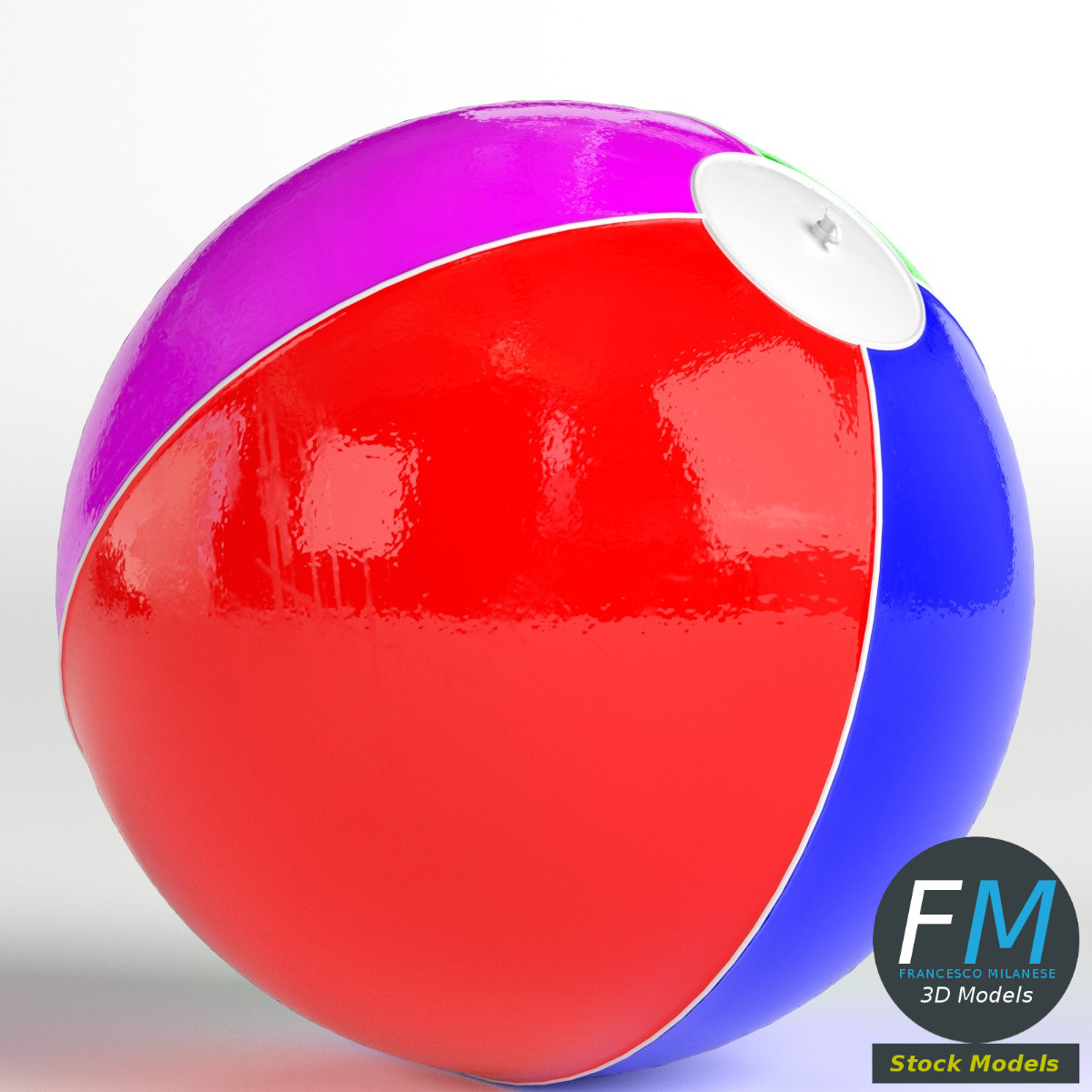 3D-Modell - Aufblasbarer Strandball - 03