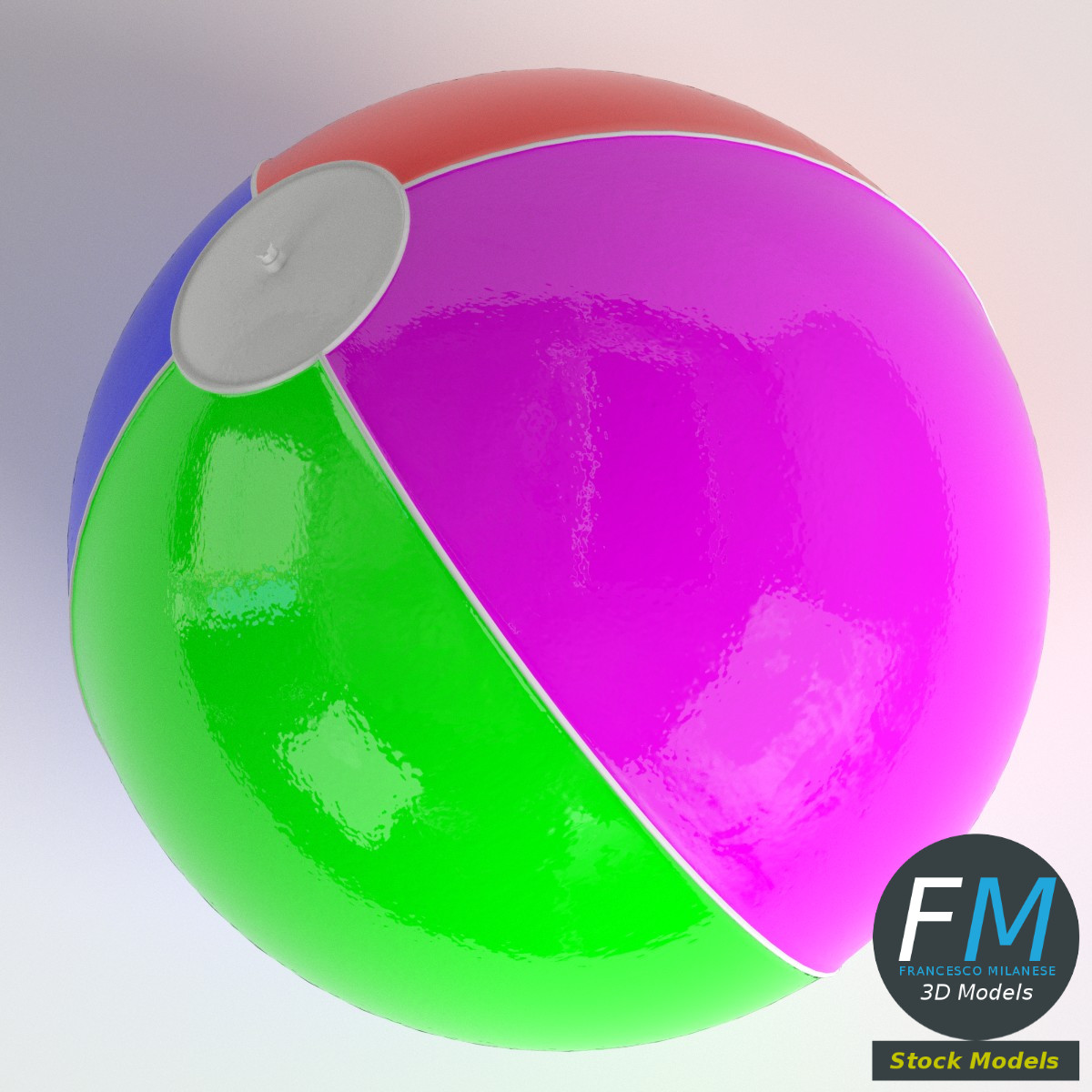 3D-Modell - Aufblasbarer Strandball - 06