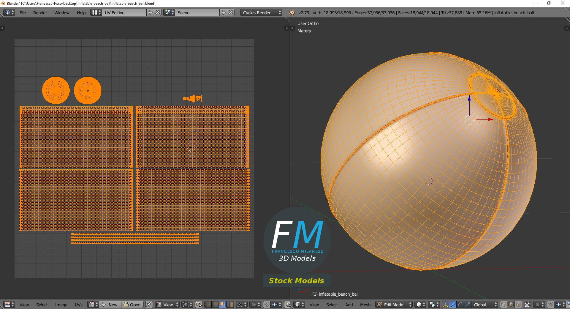 3D-Modell - Aufblasbarer Strandball - 10