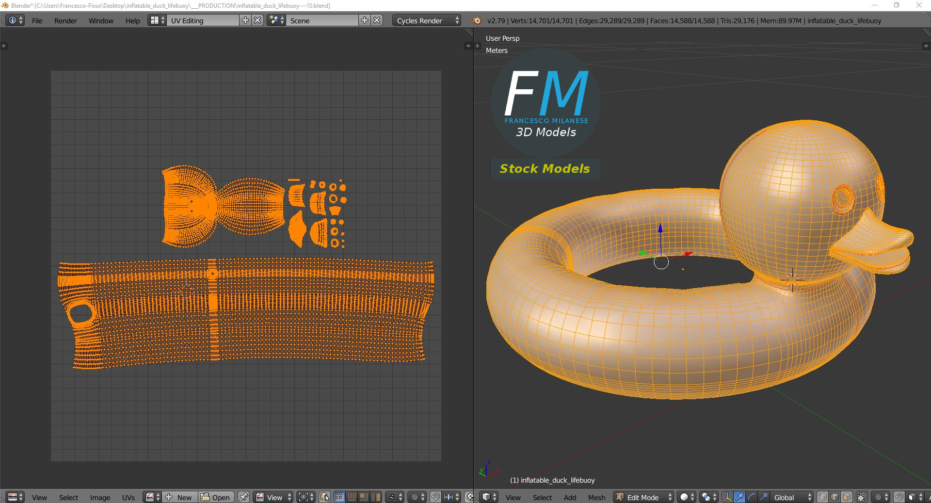 3D-Modell - Aufblasbarer Enten-Schwimmring - 10