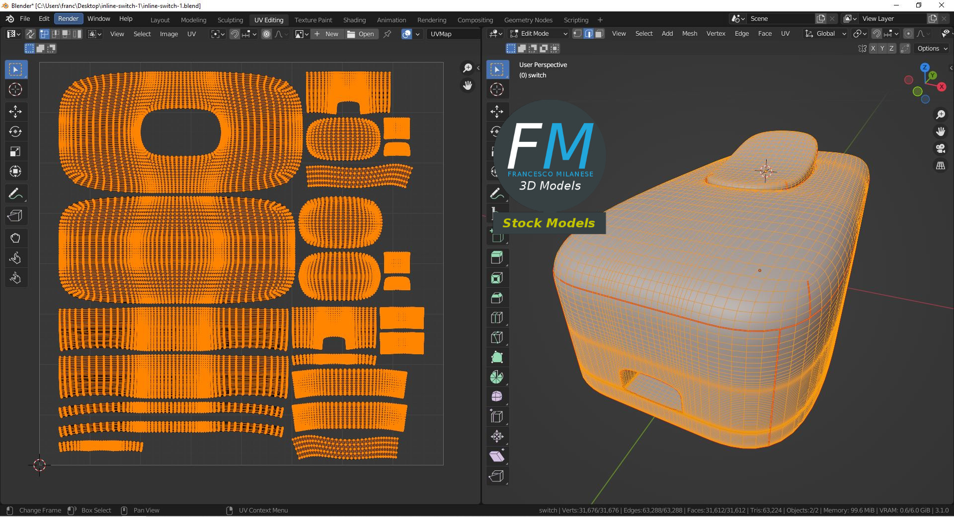 3D-Modell - Zwischenschalter für Kabel - 10